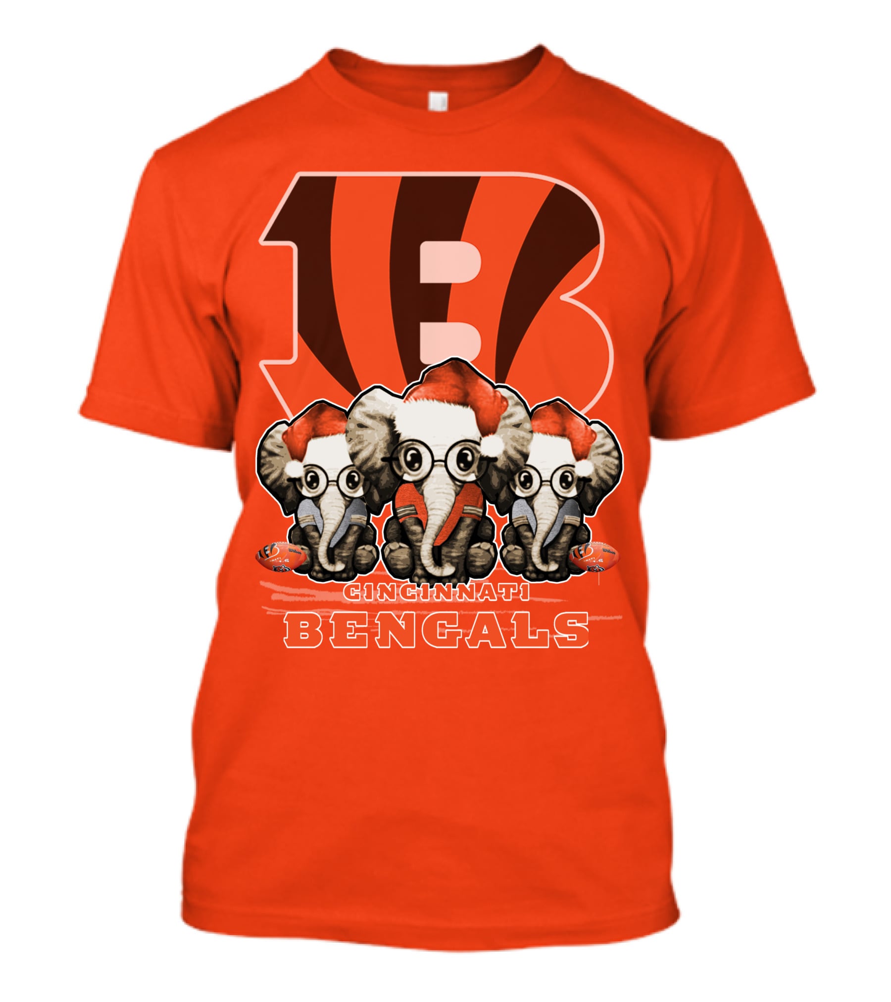 Cincinnati Bengals Xmas Elephants T-Shirt