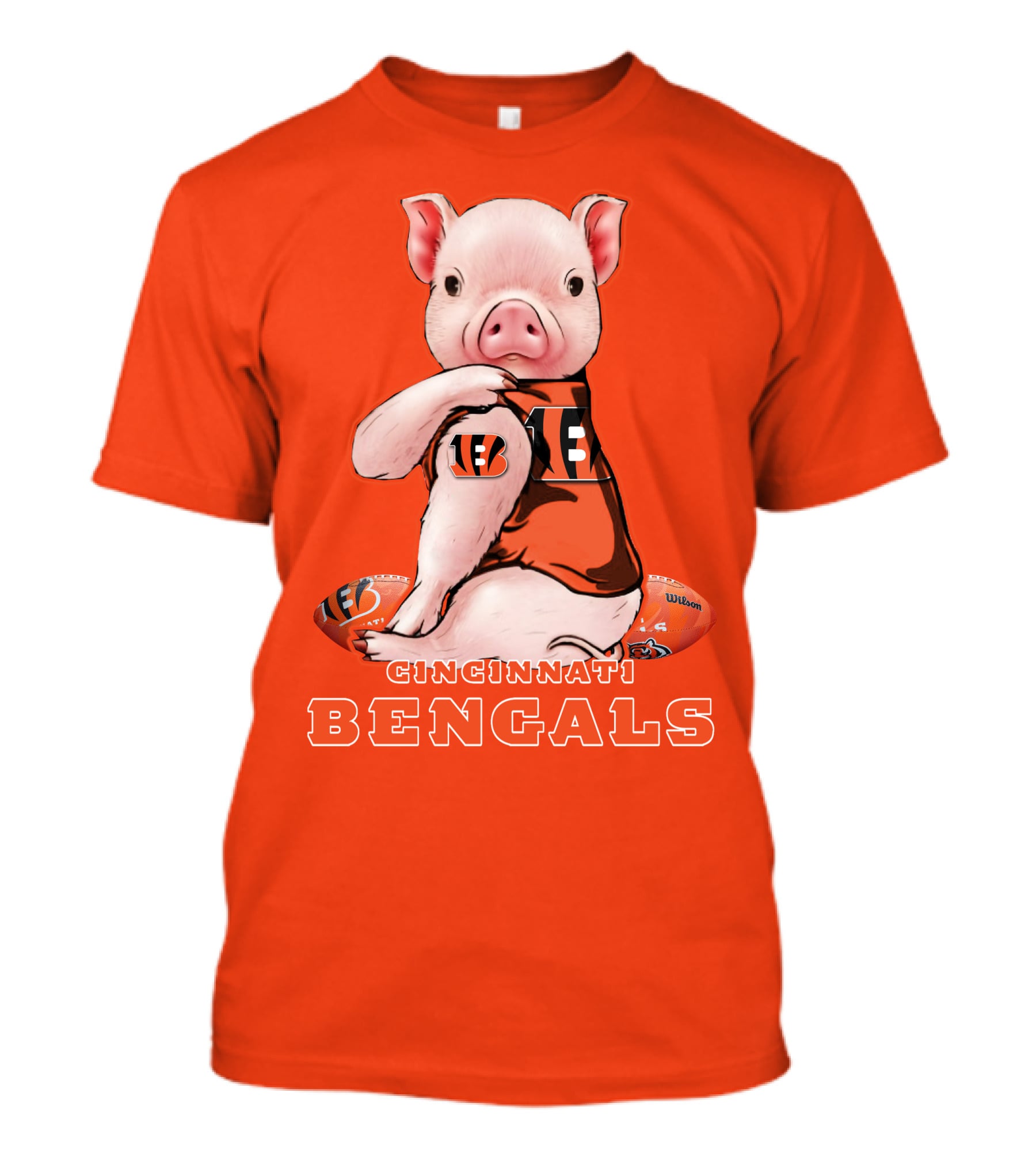 Cincinnati Bengals Pig With Football T-Shirt