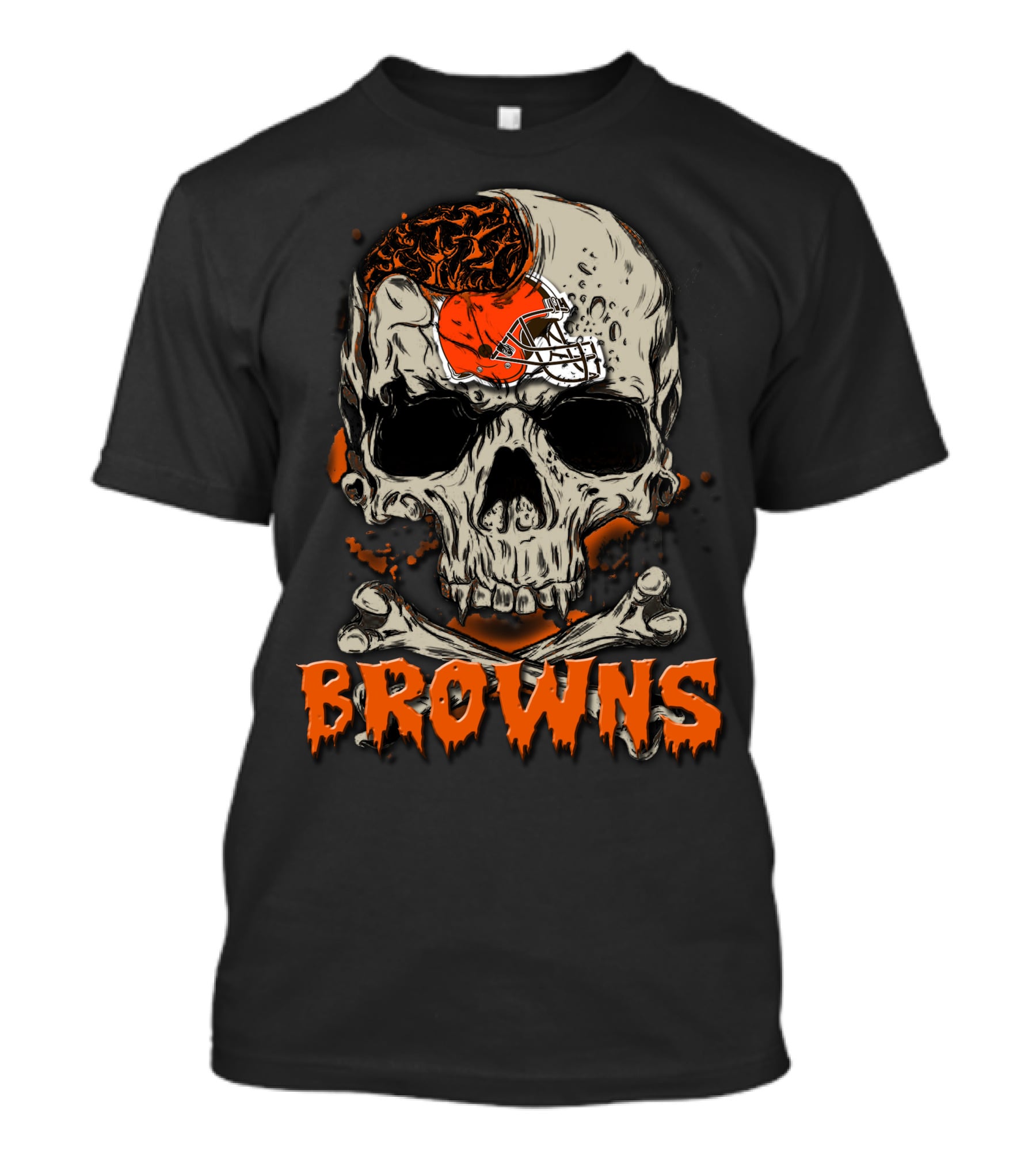 Browns Skull Helmet Motif Cleveland Browns T-Shirt