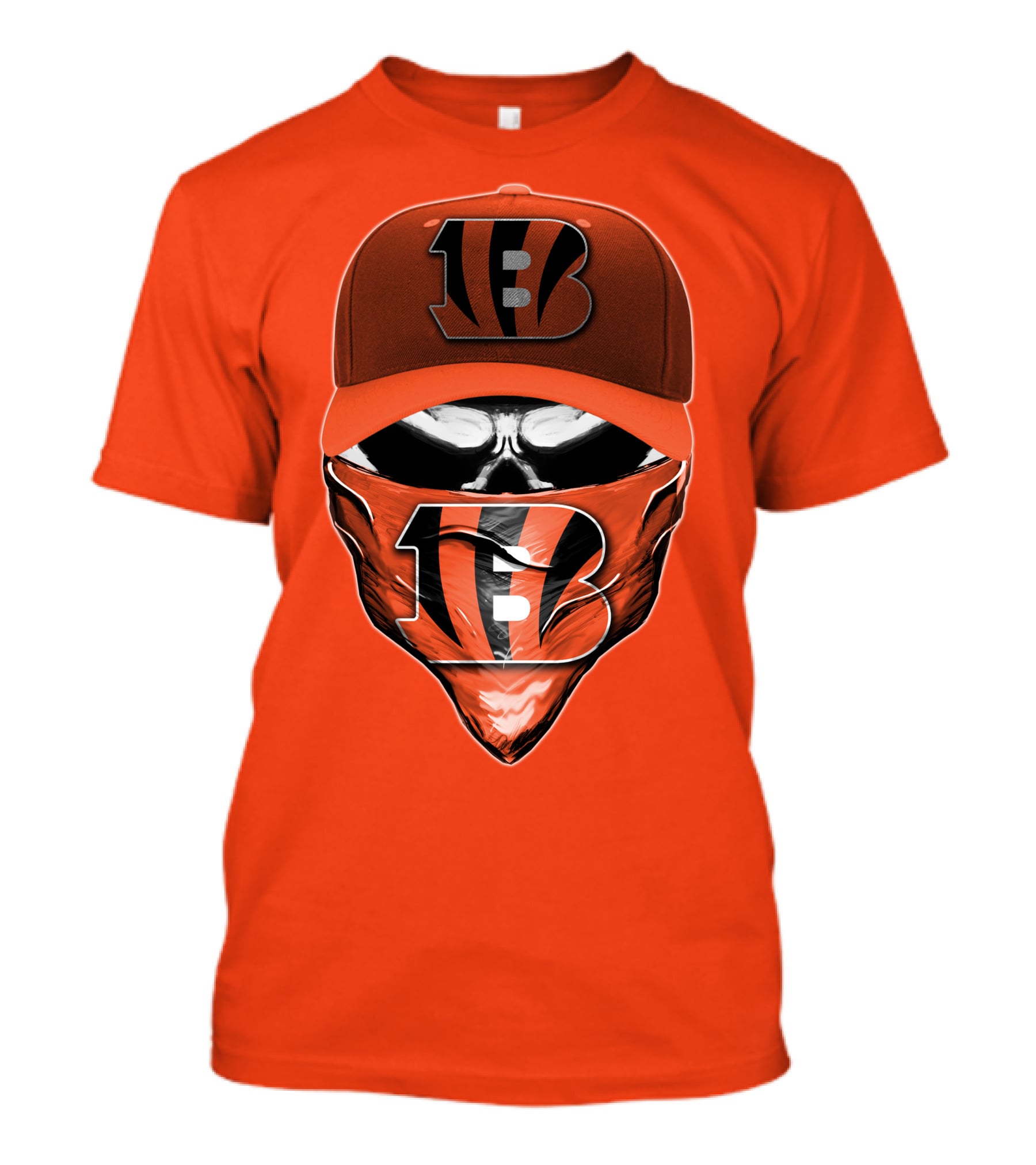 Cincinnati Bengals Skull Mask V6 T-Shirt