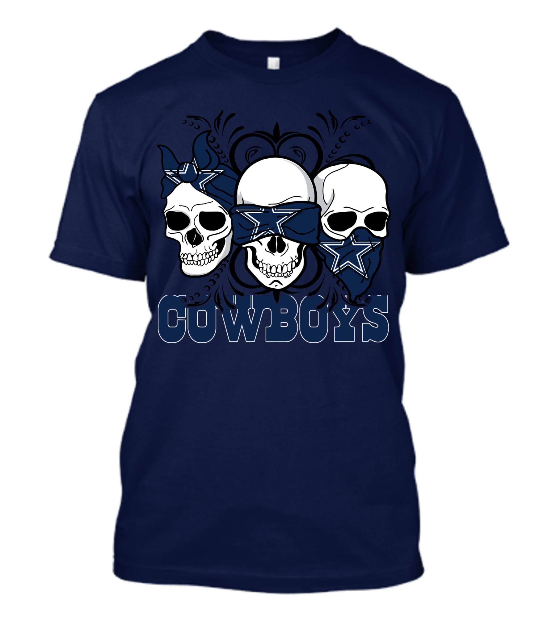 Cowboys Three Skulls Bandana Stars T-Shirt