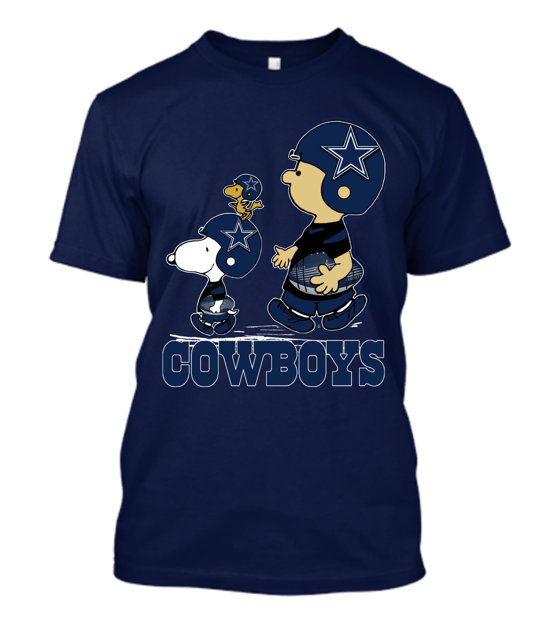 Snoopy Charlie Brown Dallas Cowboys Football Stars T-Shirt