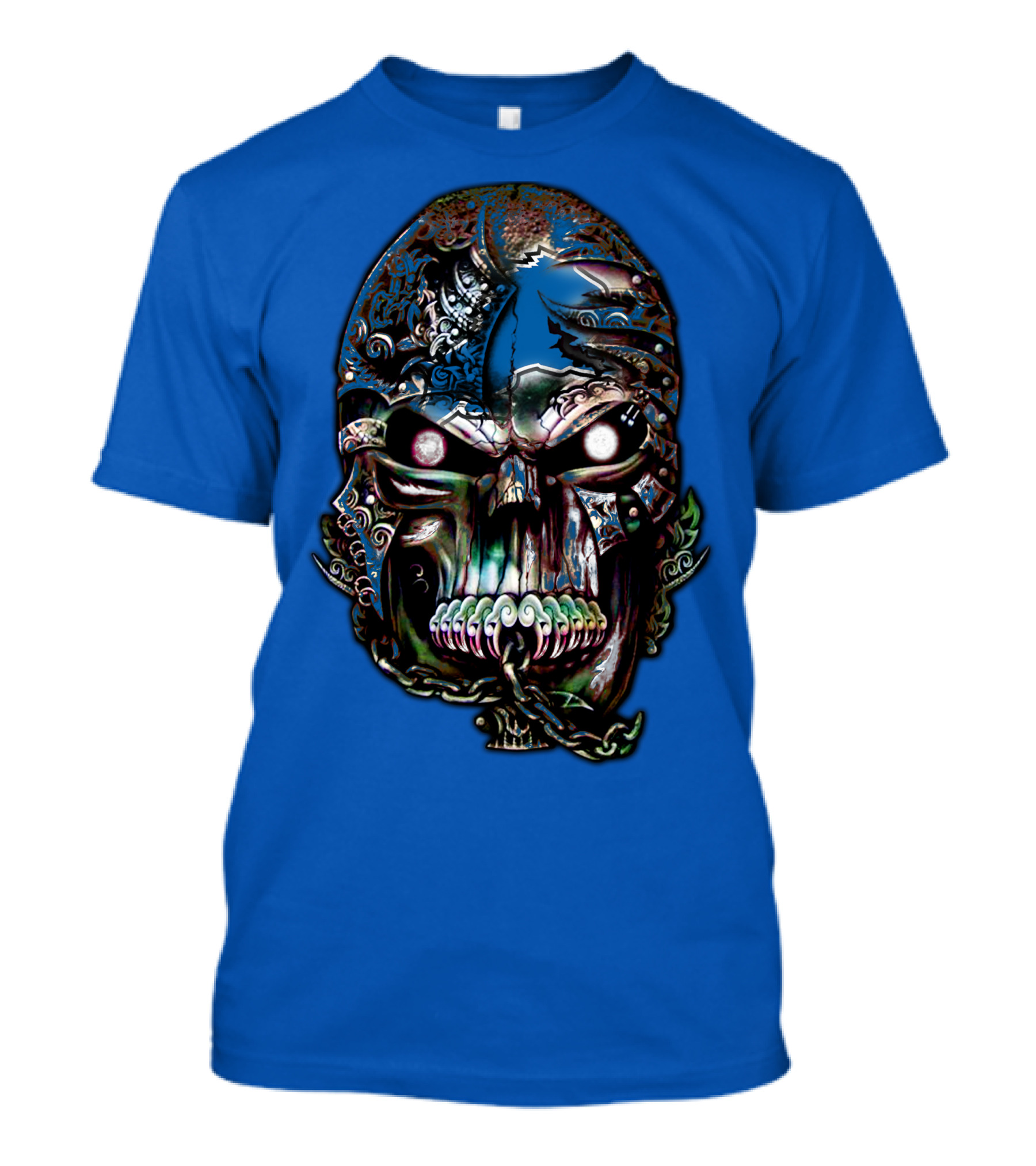 Detroit Lions 65 Skull Artwork T-Shirt