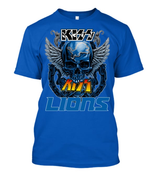 KISS Detroit Lions Skull Wings T-Shirt