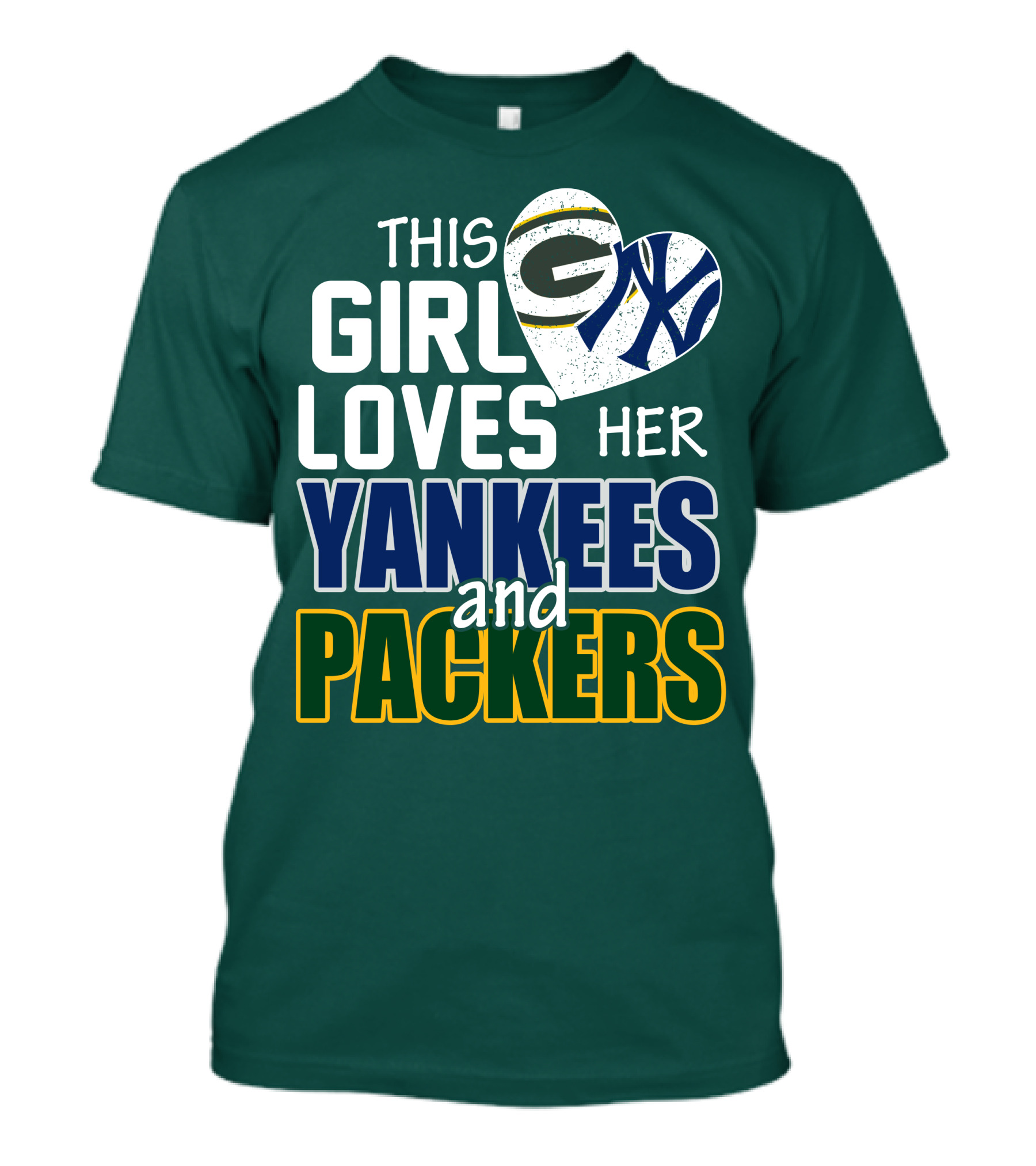 This Girl Loves Her Yankees And Packers T-Shirt