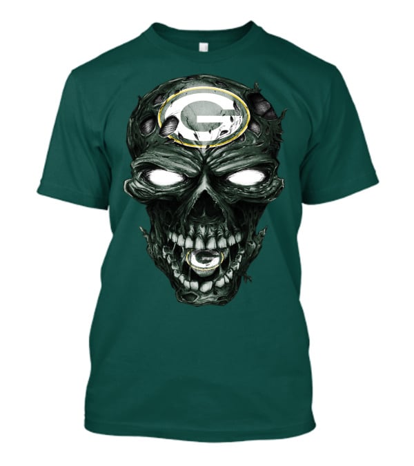 Skull Green Bay Packers G Logo Zombie Fusion T-Shirt