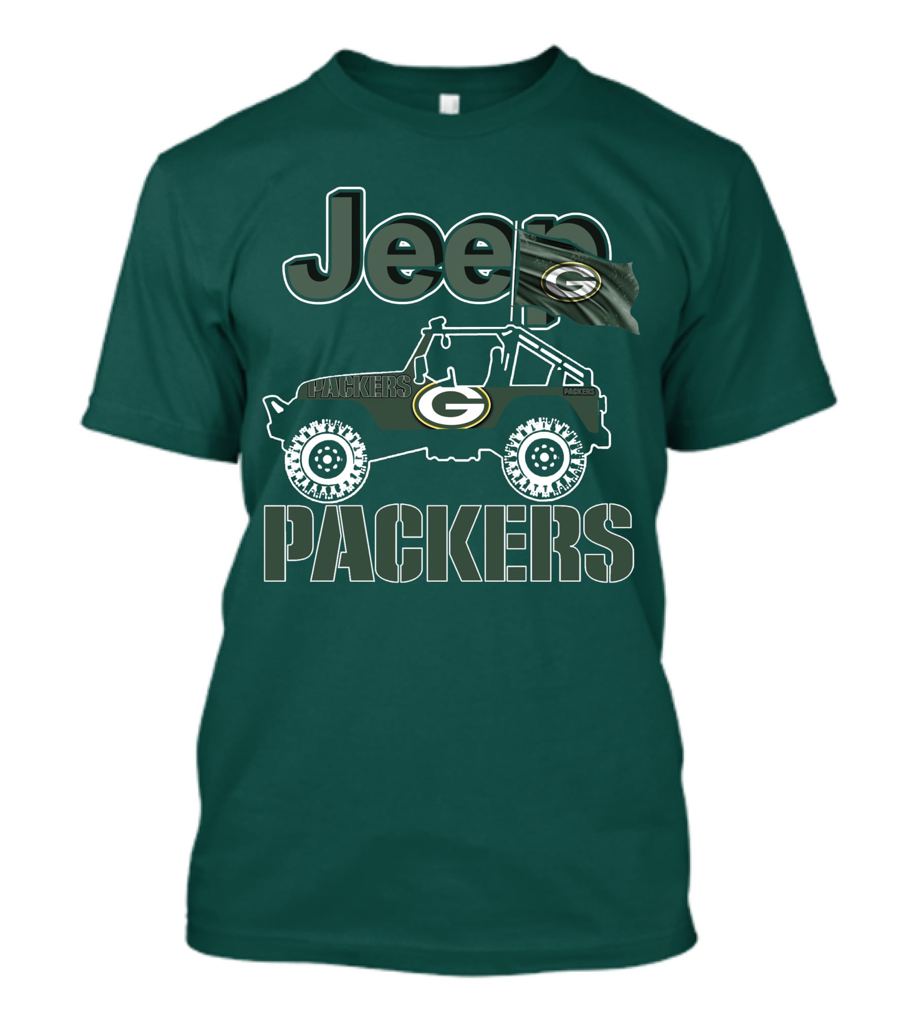 Jeep Green Bay Packers Off-Road Adventure Fans T-Shirt
