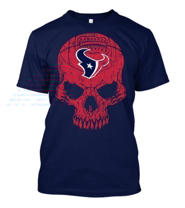 Houston Texans Skull Football Emblem 18 T-Shirt