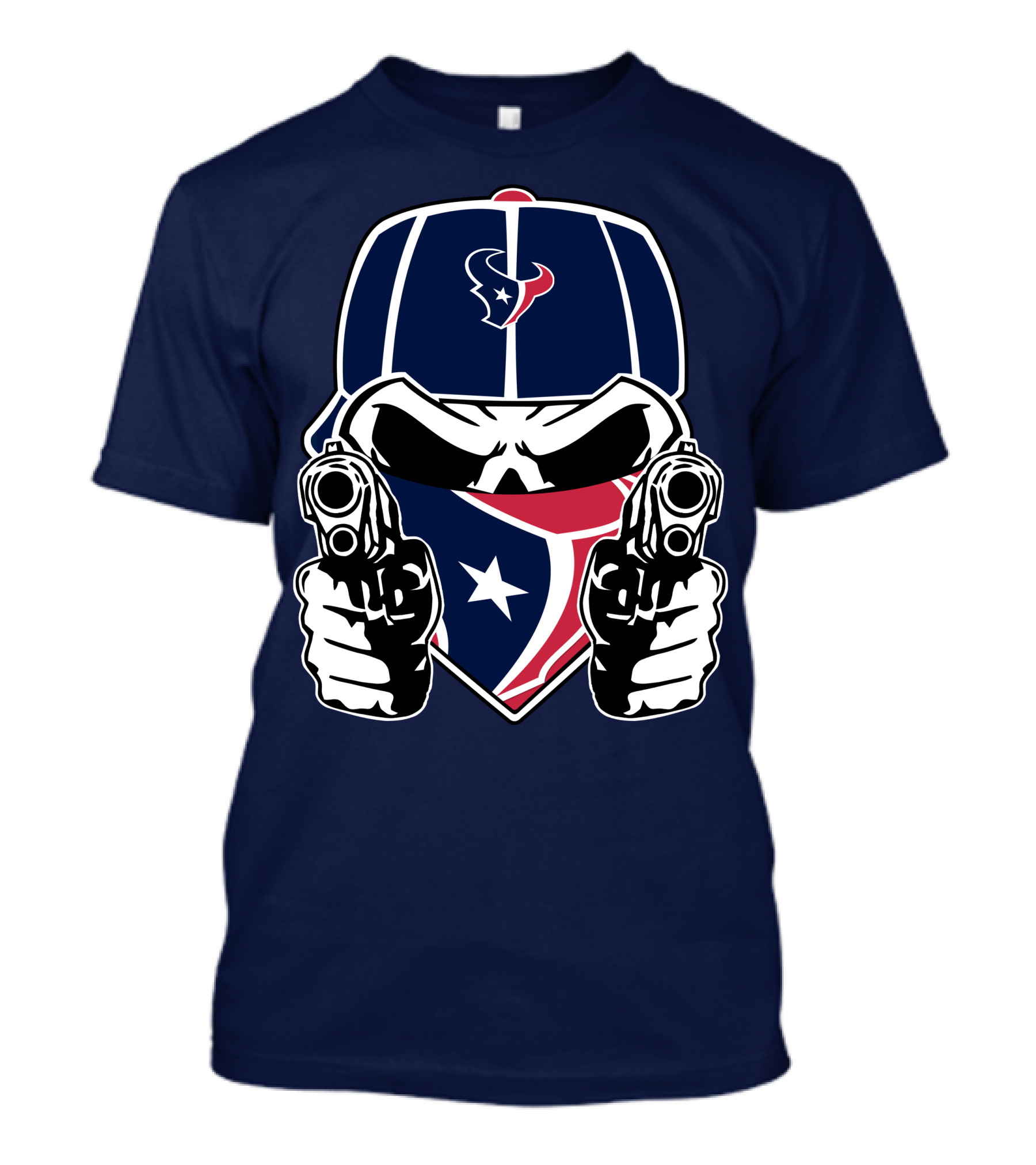 Houston Texans Skull Masked Gunslinger Fan Art T-Shirt