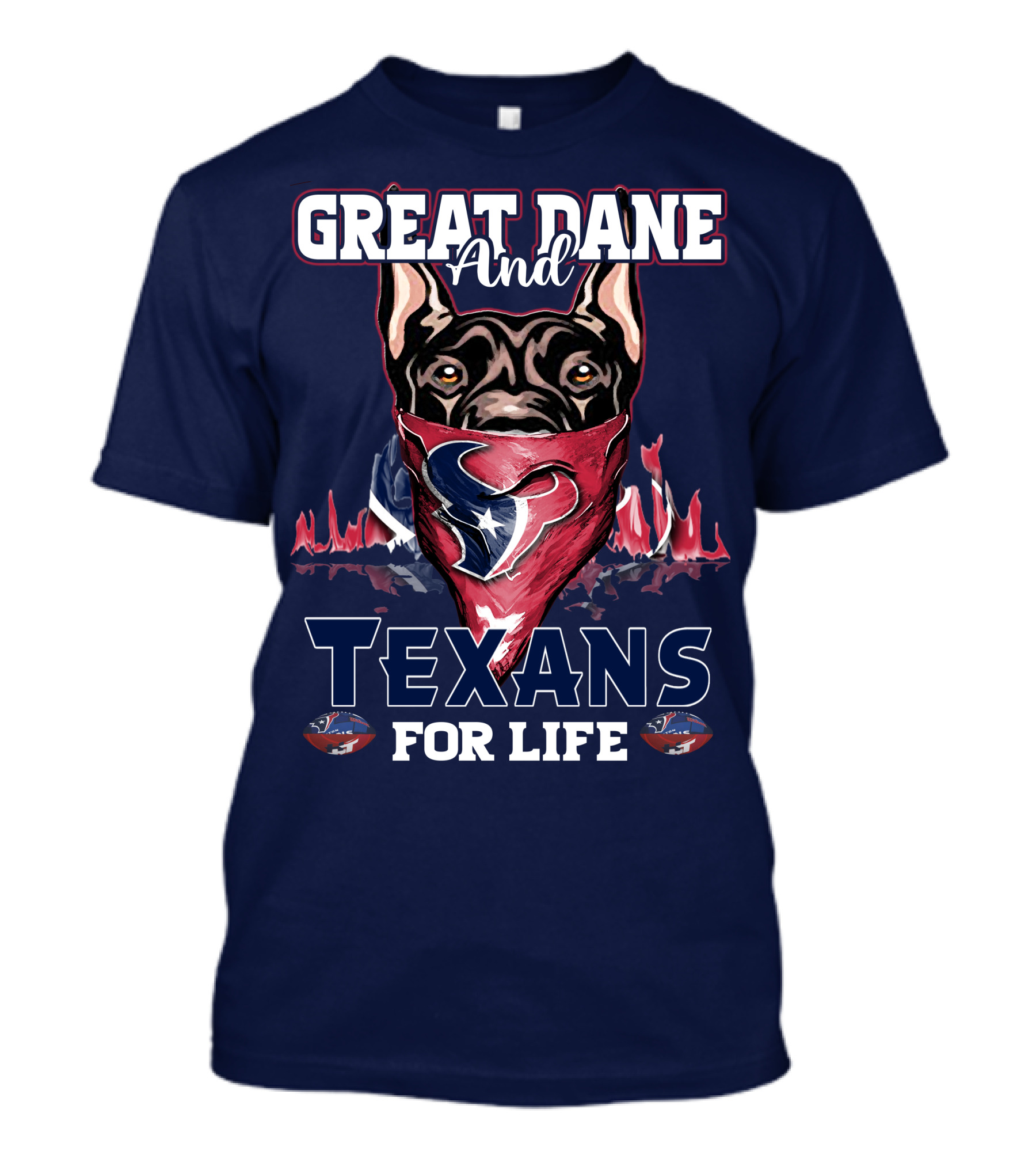 Great Dane And Texans For Life T-Shirt