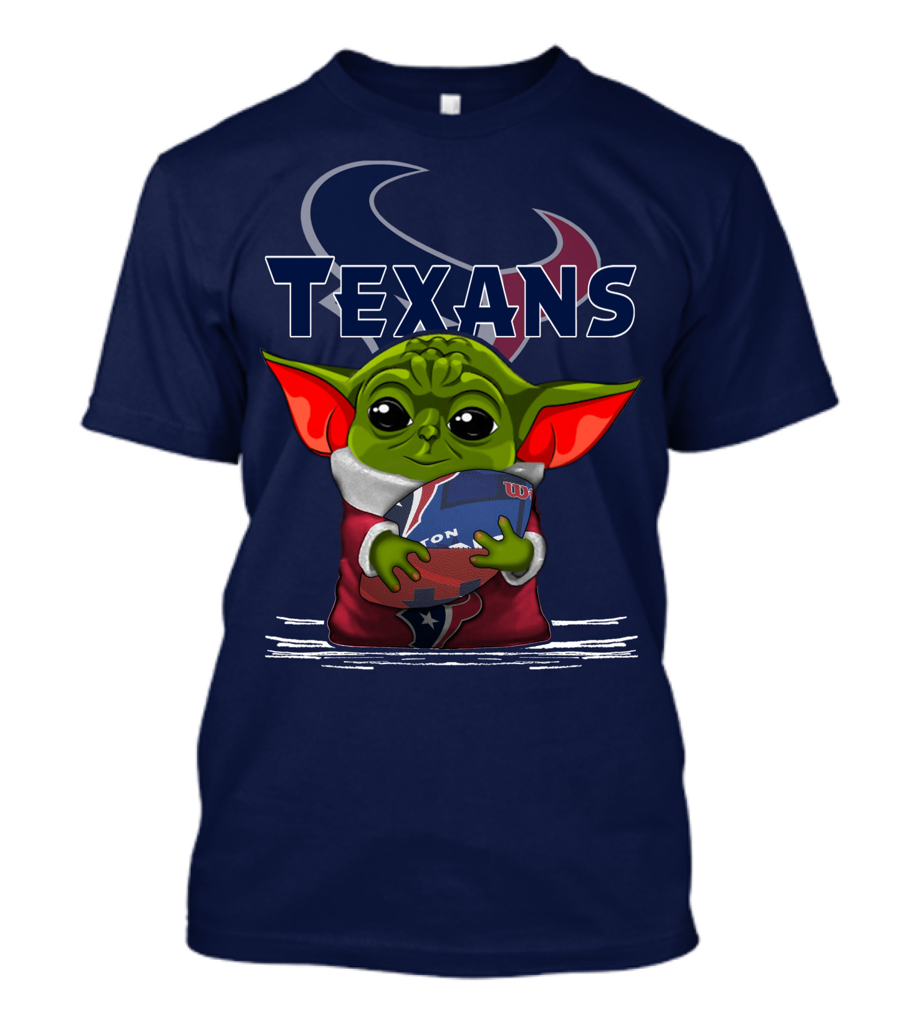 Texans Yoda Holding Football Houston NFL T-Shirt
