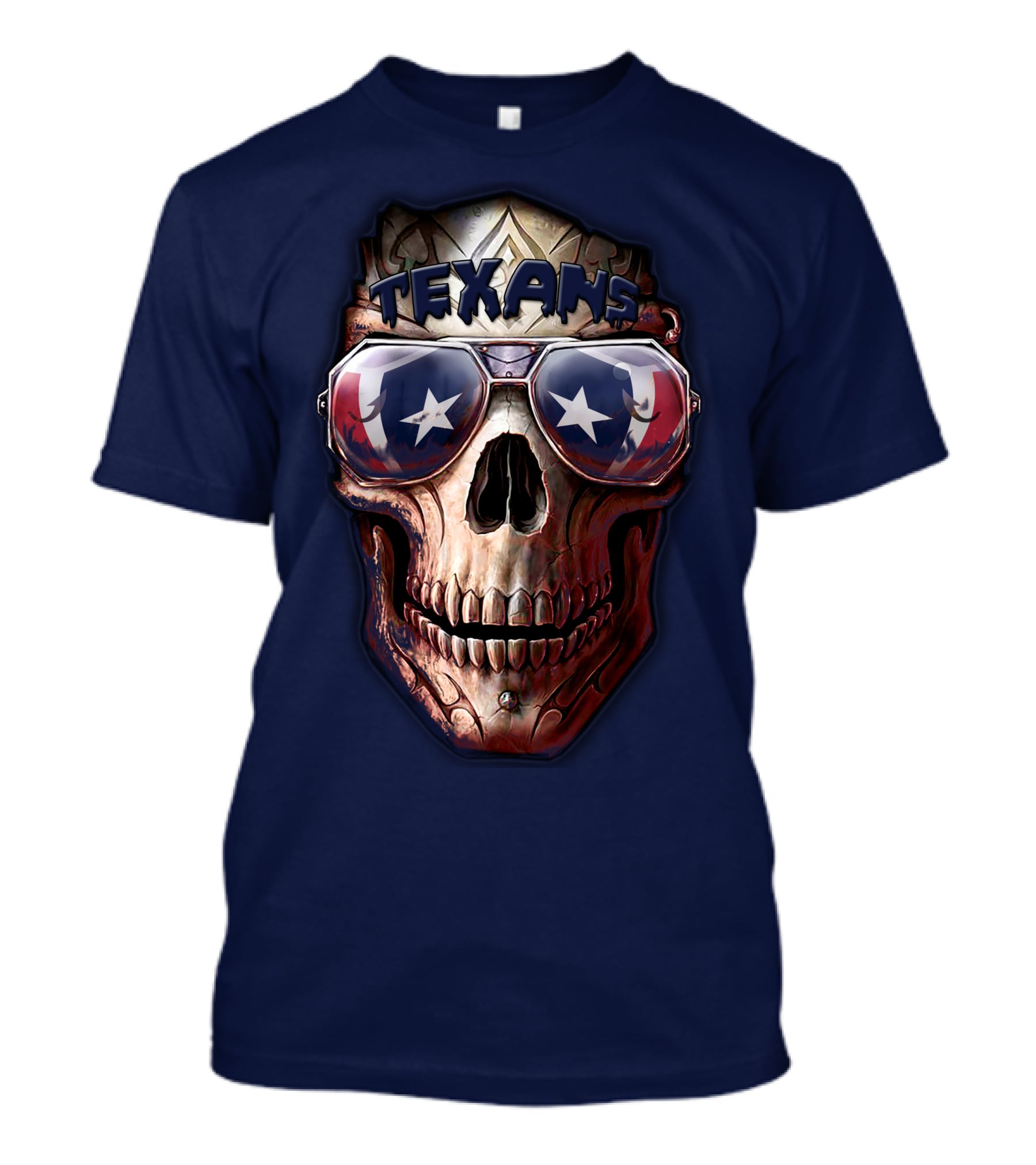 Texans Skull With Star Sunglasses T-Shirt