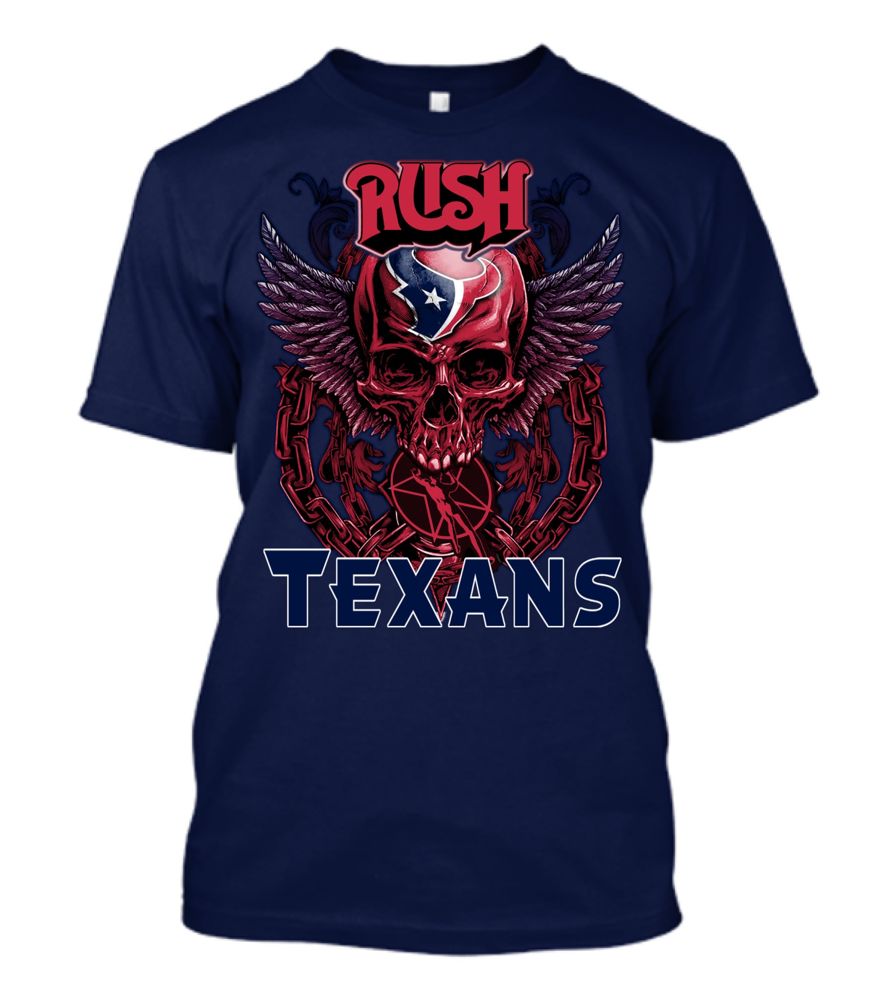 Rush Texans Skull Wings Iconic T-Shirt