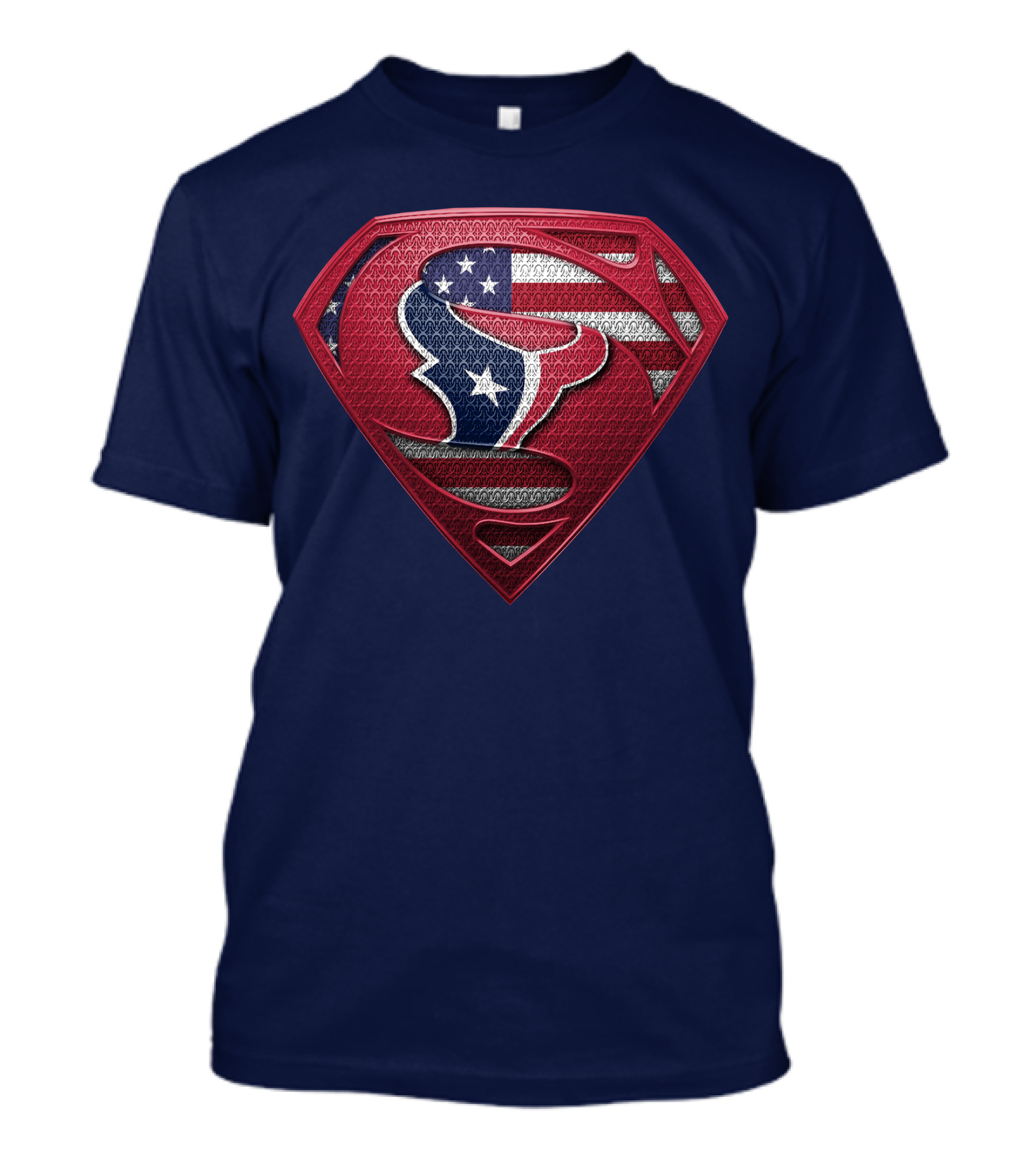 Spm Houston Texans Superman Shield American Flag T-Shirt