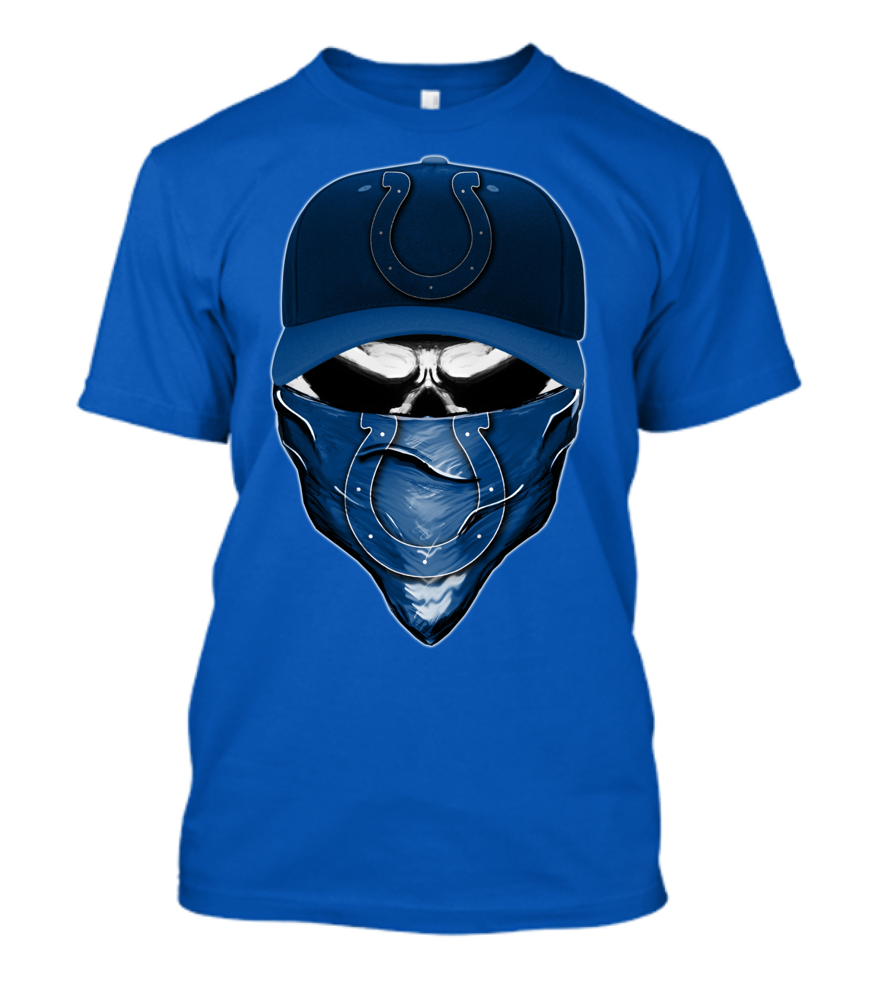 Skull Indianapolis Colts Fan Mask And Cap T-Shirt