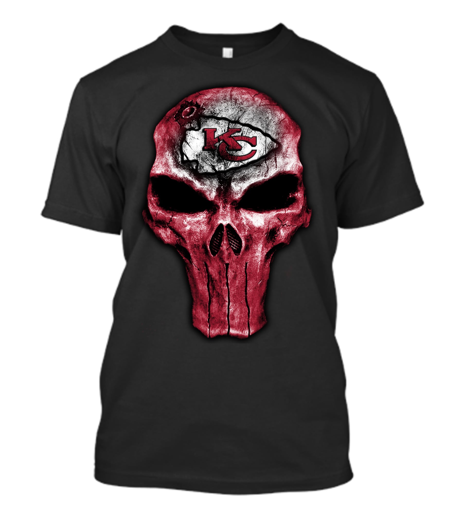 Kansas City Chiefs Skull Logo Art T-Shirt