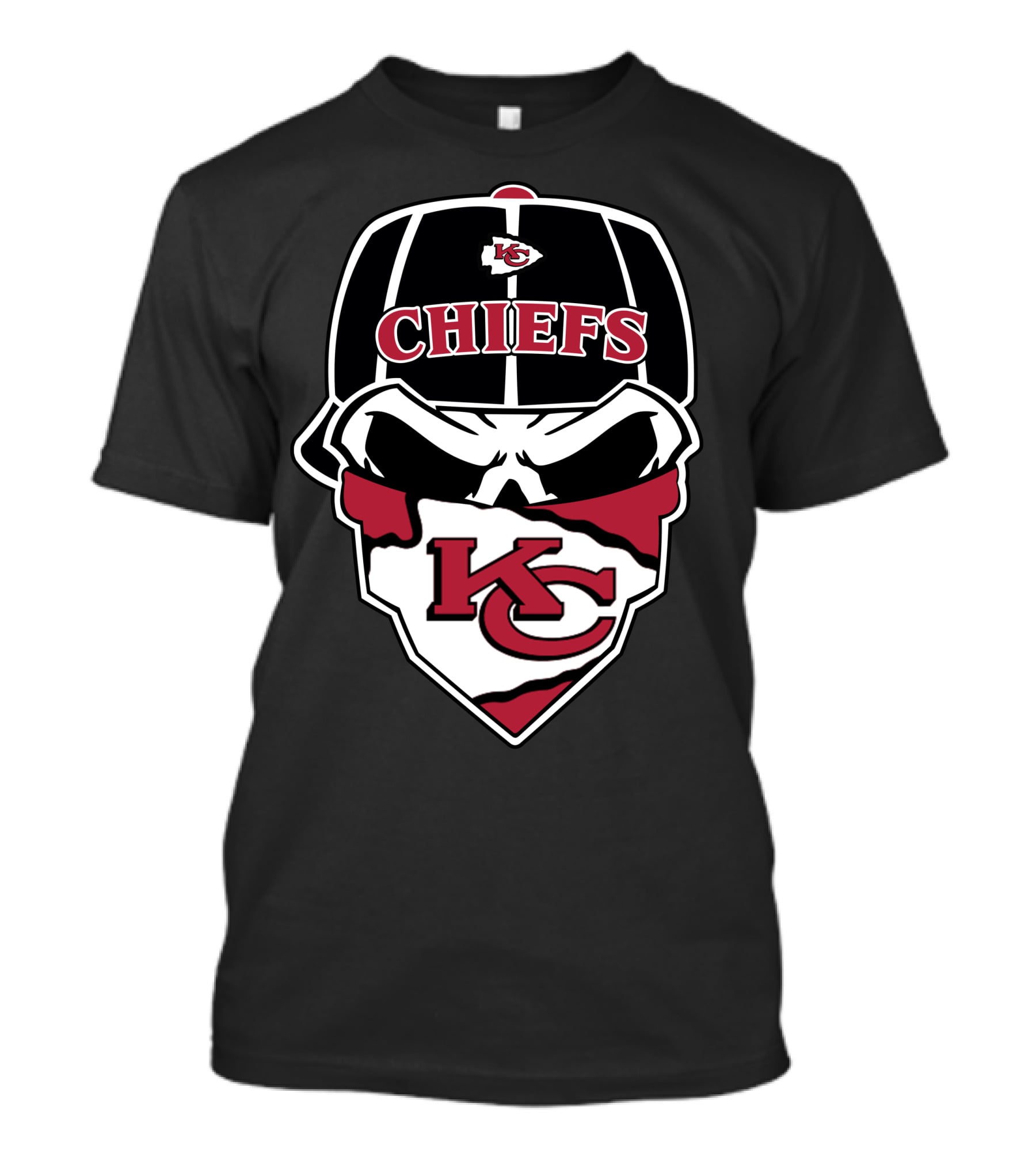 Kansas City Chiefs Kc Logo Skull Cap Bandana T-Shirt