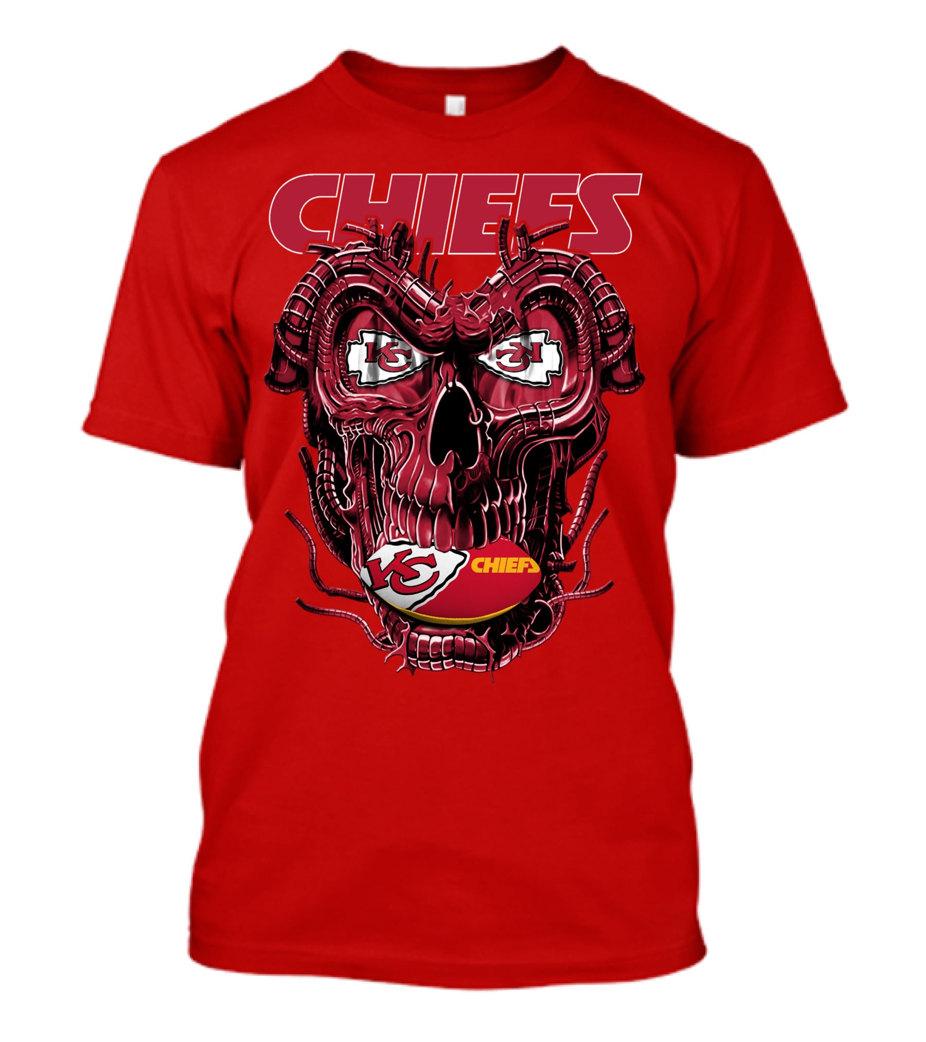 Chiefs Dragonskull Kansas City Football T-Shirt