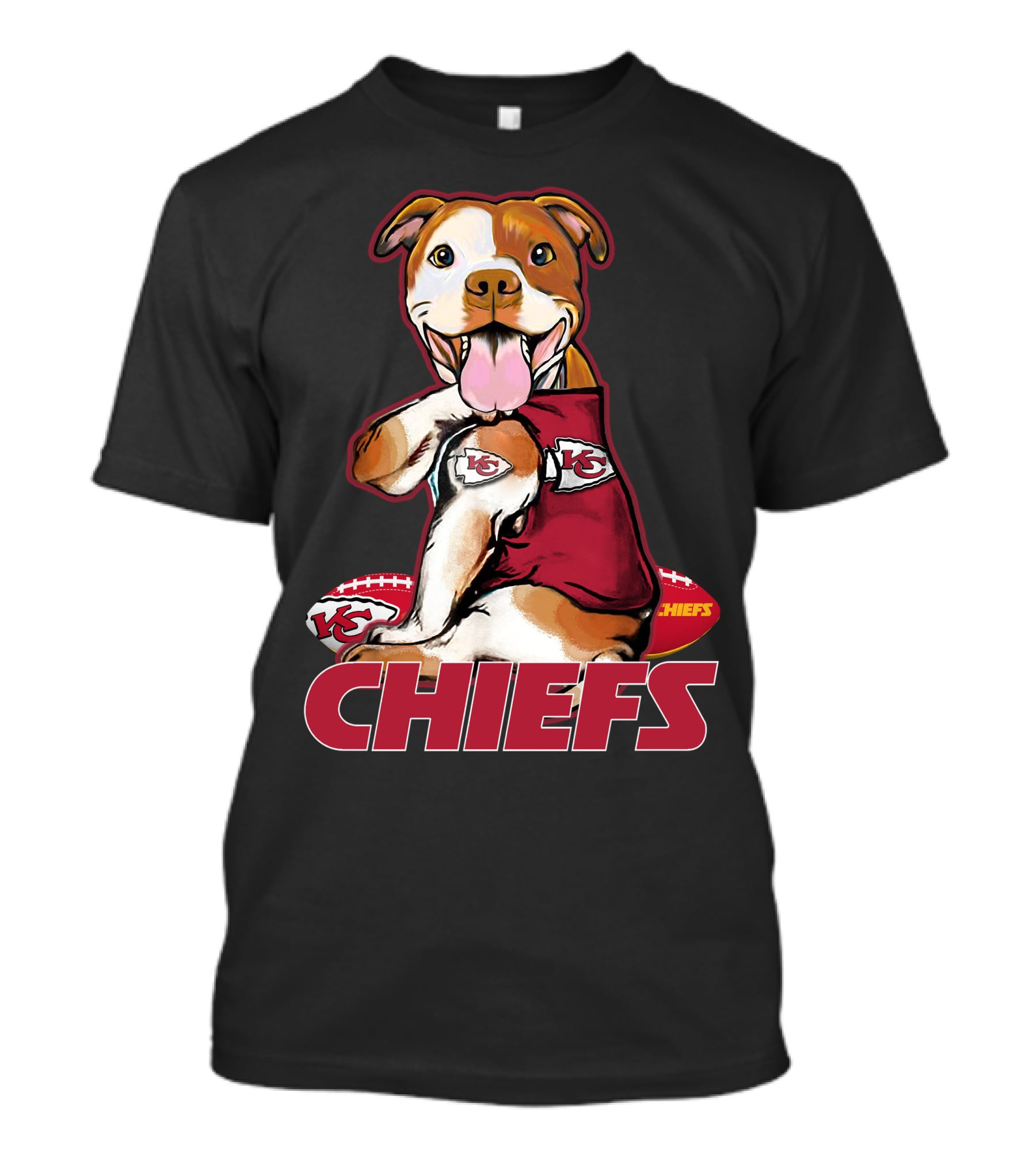 Pittbull KC Chiefs Football Mascot Fan T-Shirt