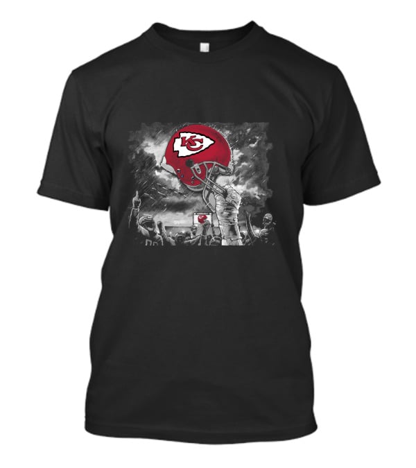 Kansas City Chiefs Helmet Victory Celebration With Players And Fans T-Shirt