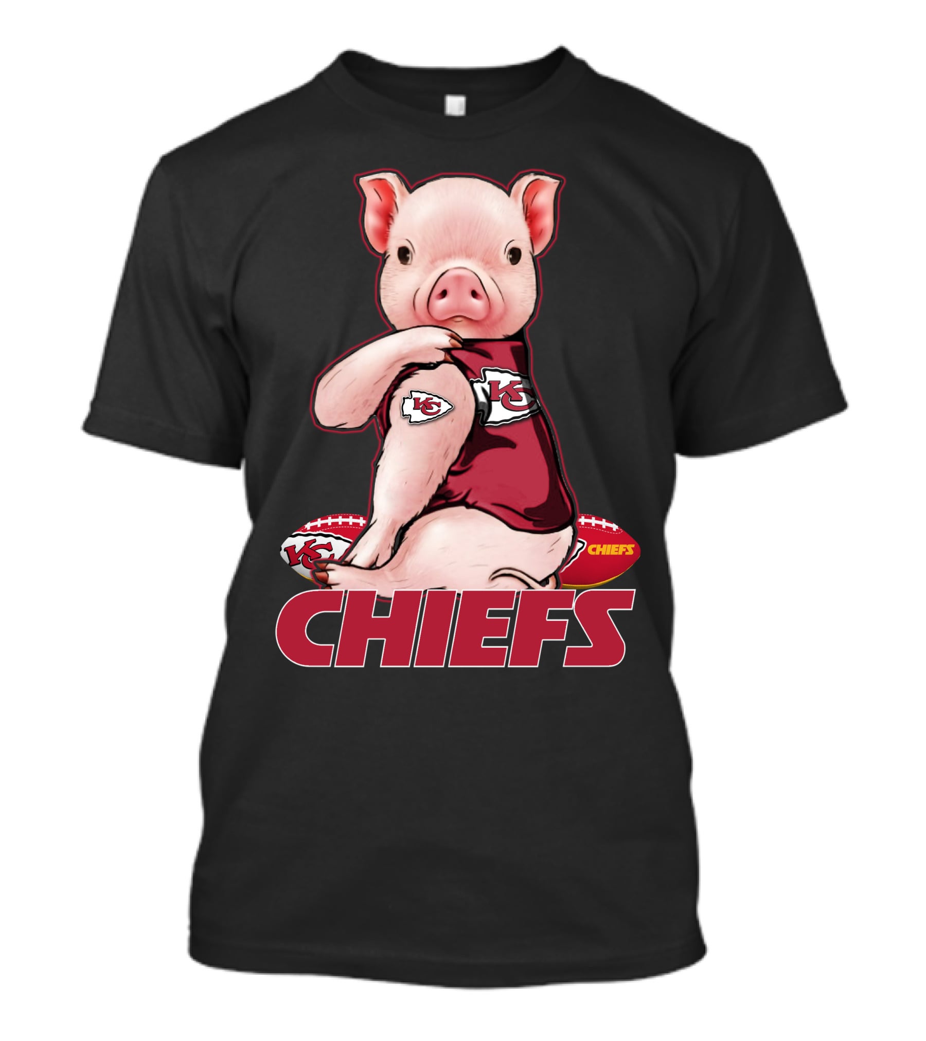 Pig Chiefs Kansas City Football Fan Gear T-Shirt