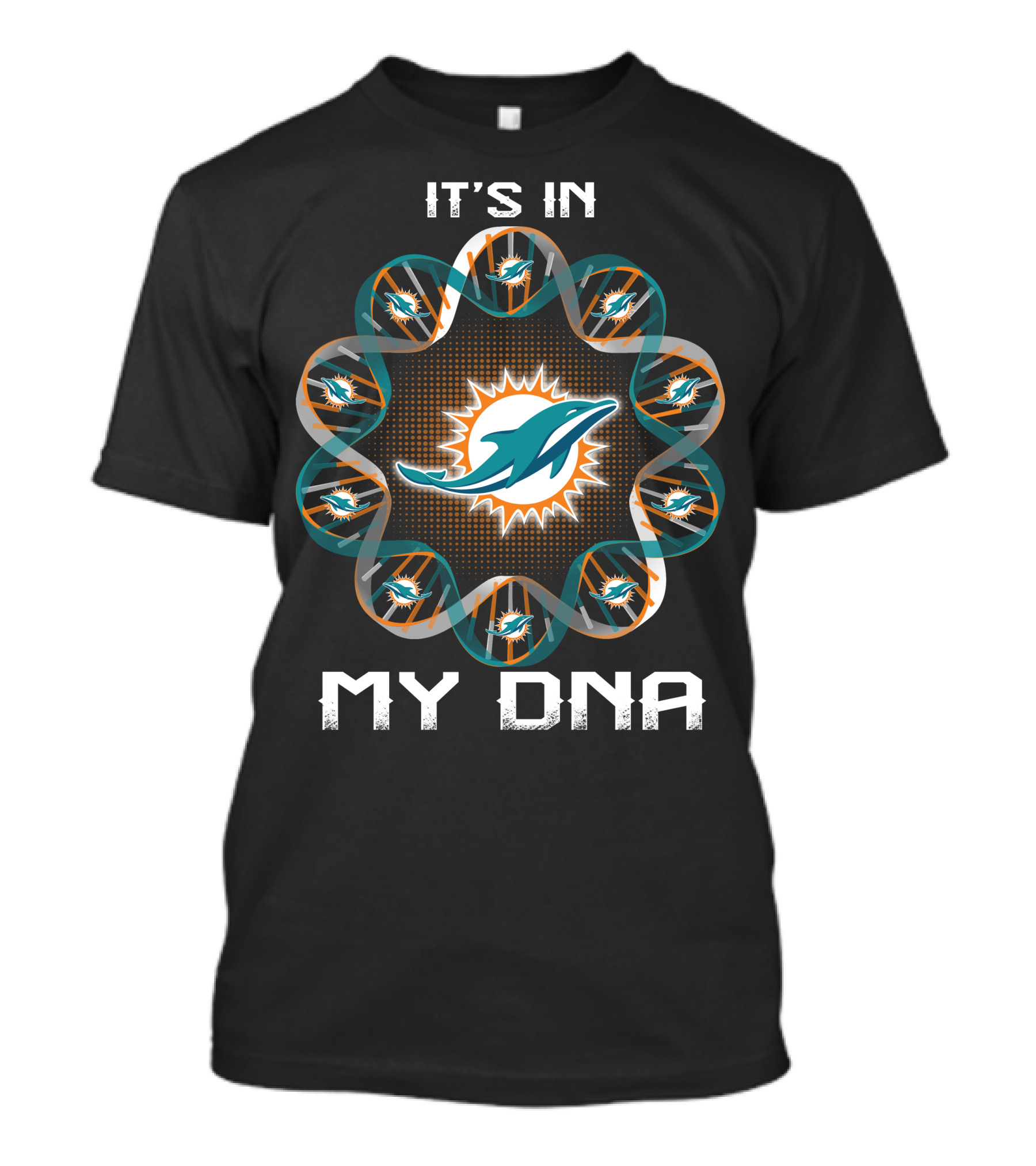 It's In My Dna Miami Dolphins Logo Football T-Shirt
