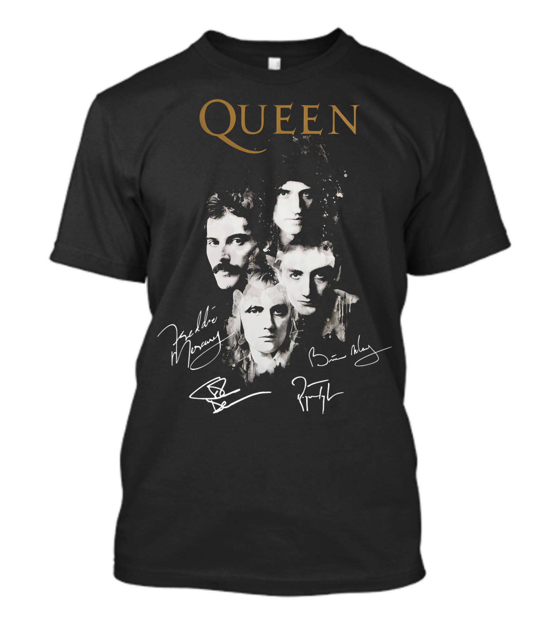 Queen Band Signatures Freddie Mercury Brian May 148 T-Shirt