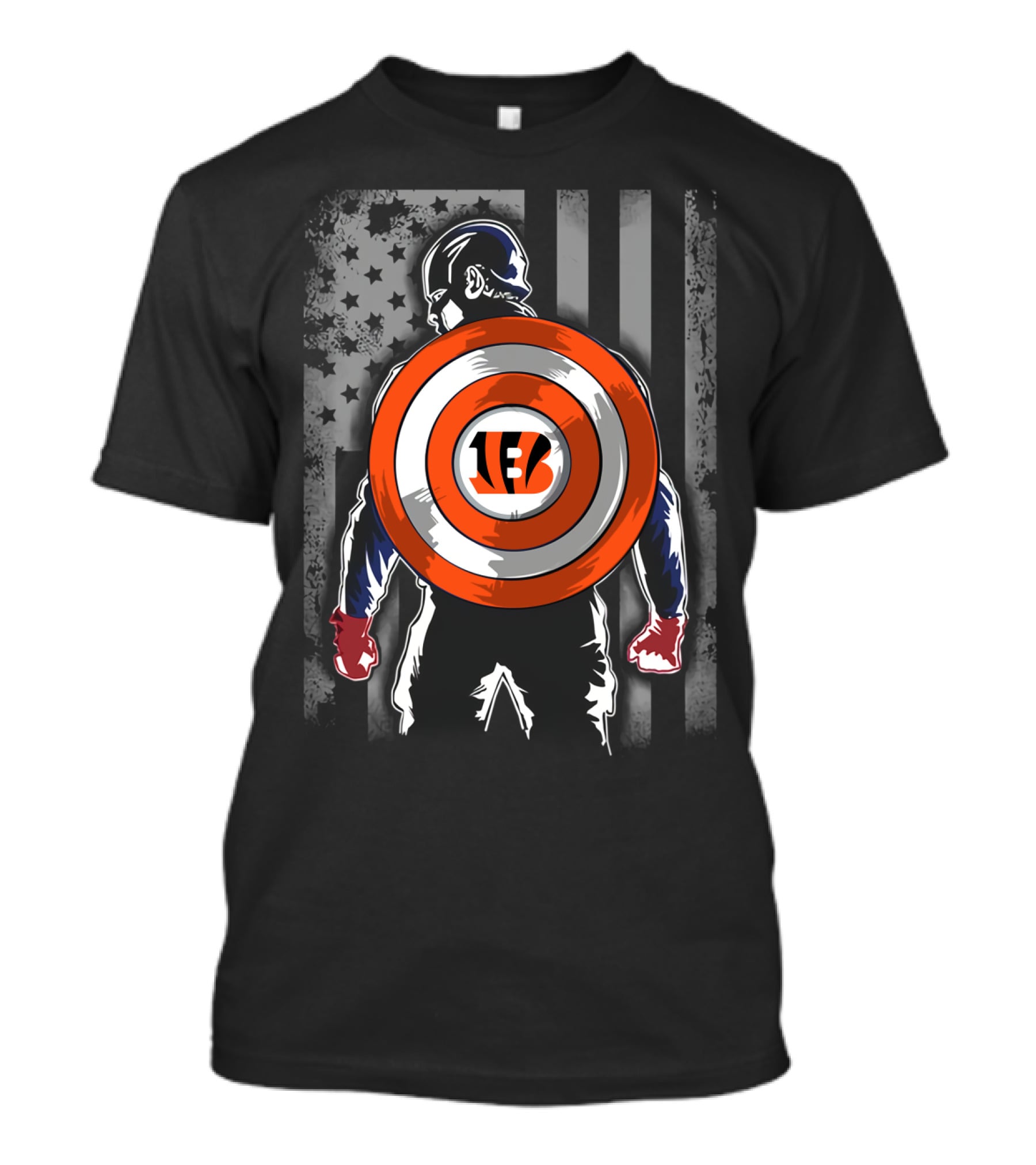 Cincinnati Bengals Captain America Shield T-Shirt