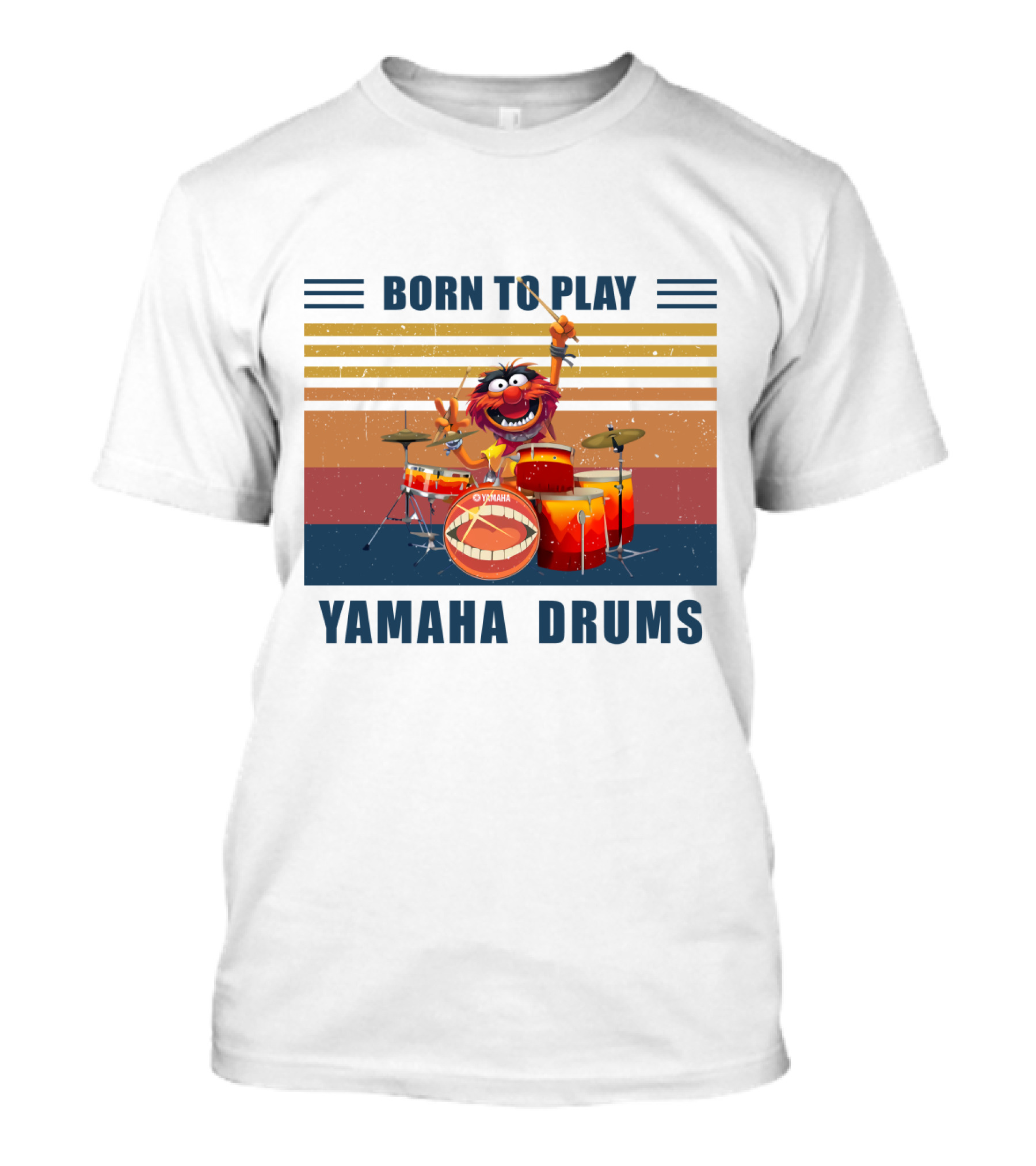 Born To Play Yamaha Drums Animal Muppets Drummer T-Shirt