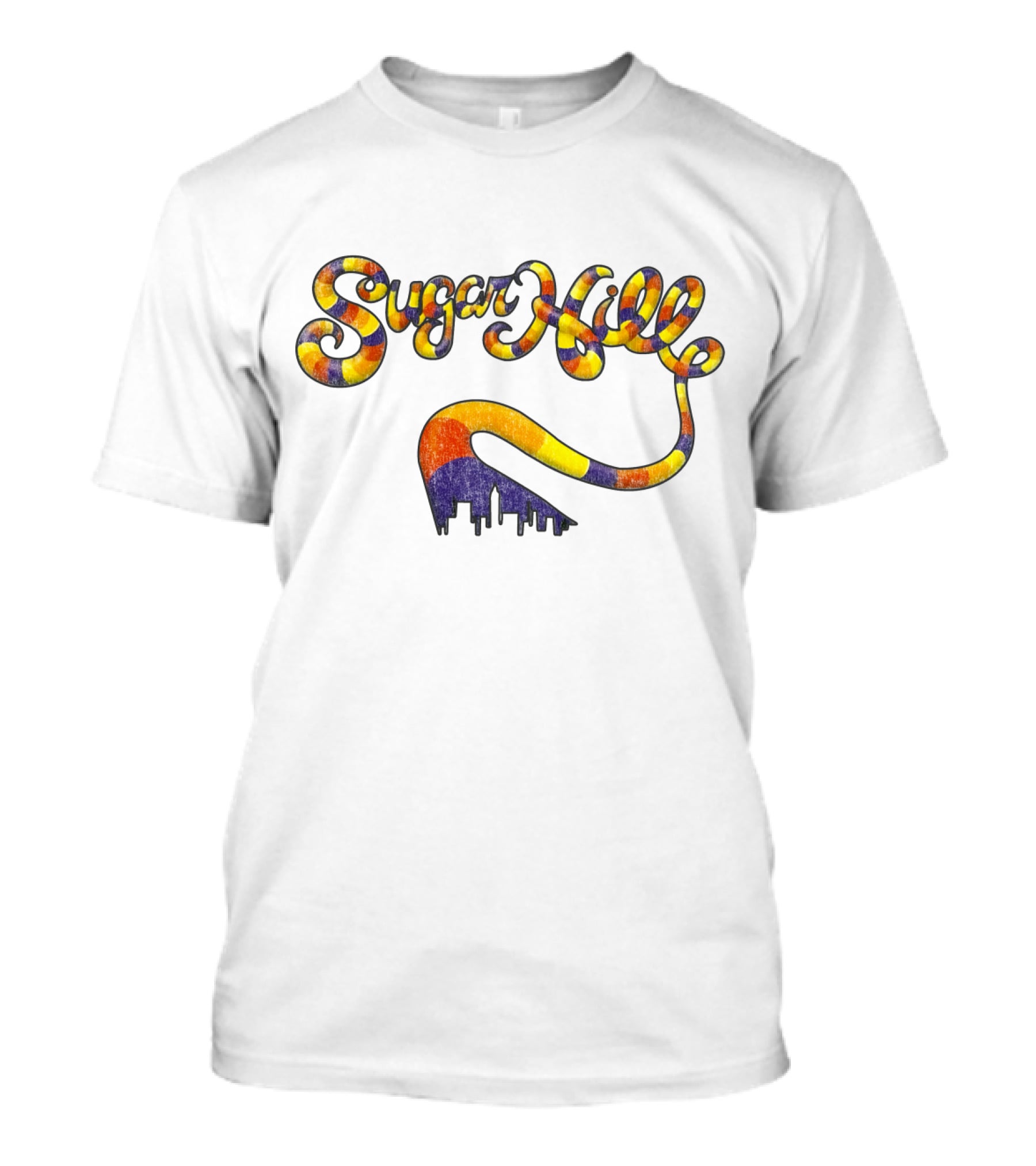 Sugar Hill City Skyline Colorful Script T-Shirt