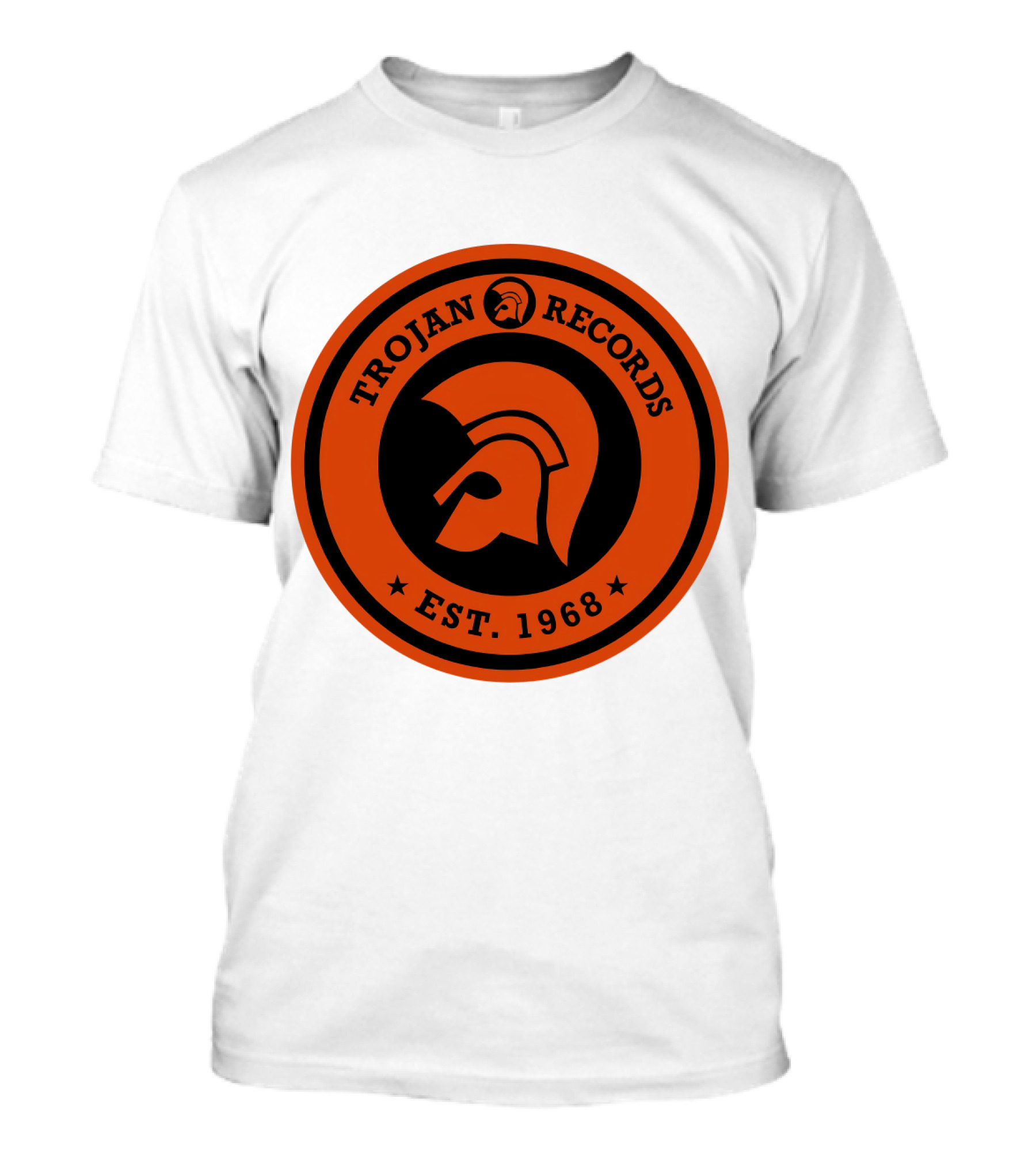 TROJAN RECORDS EST. 1968 Iconic Helmet Logo Emblem T-Shirt