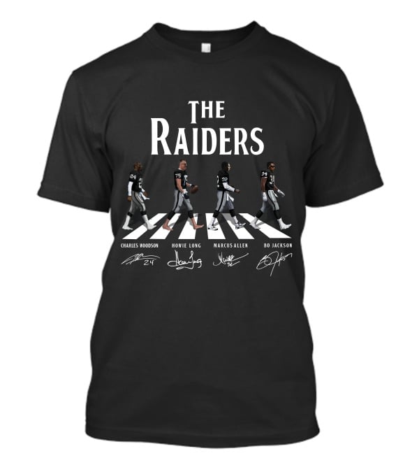 The Raiders Charles Woodson Howie Long Marcus Allen Bo Jackson Abbey Road Signatures T-Shirt