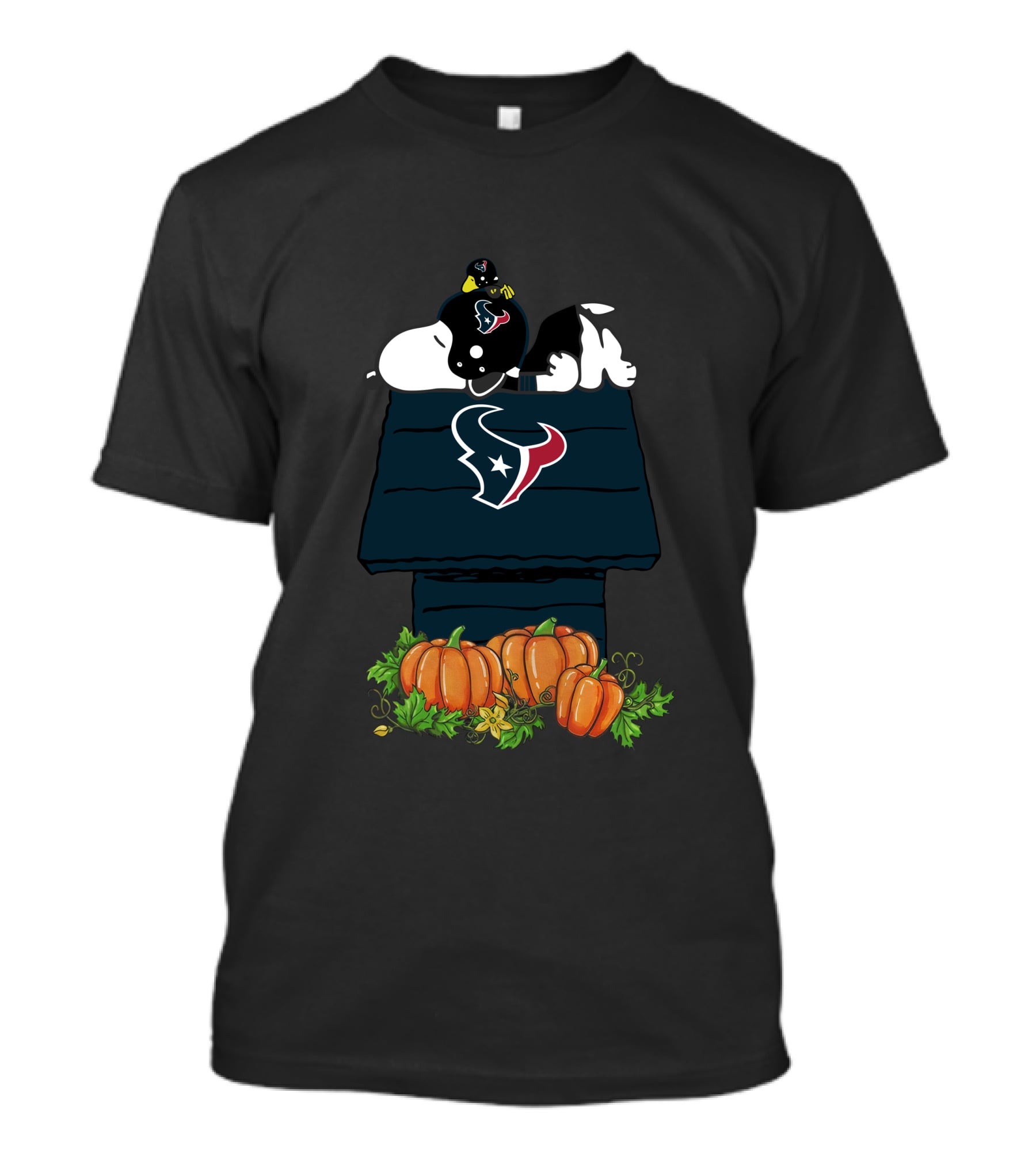 Houston Texans Snoopy Doghouse Pumpkins T-Shirt