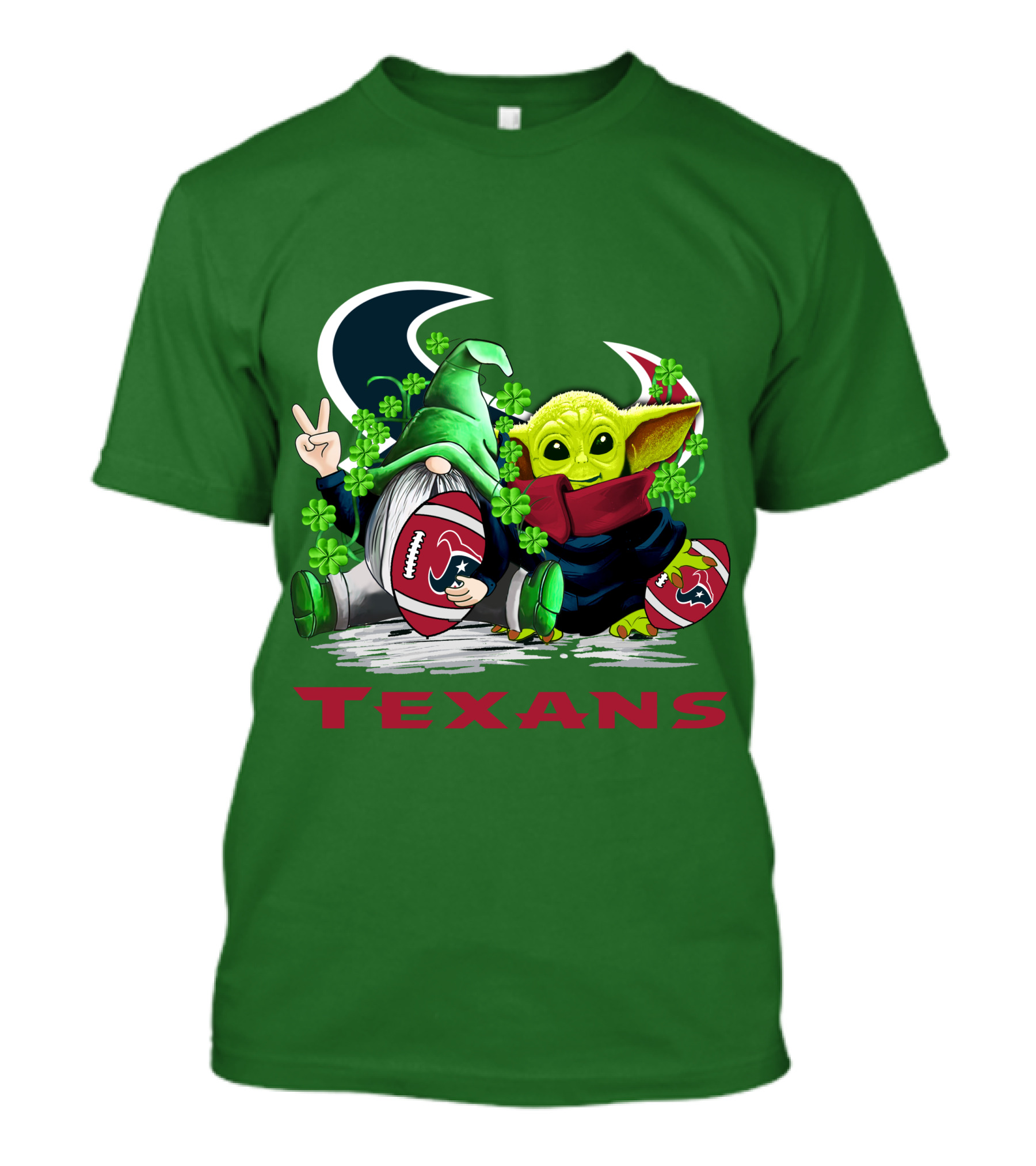 Houston Texans Football Patrick’s Day Clover Gnome And Alien T-Shirt