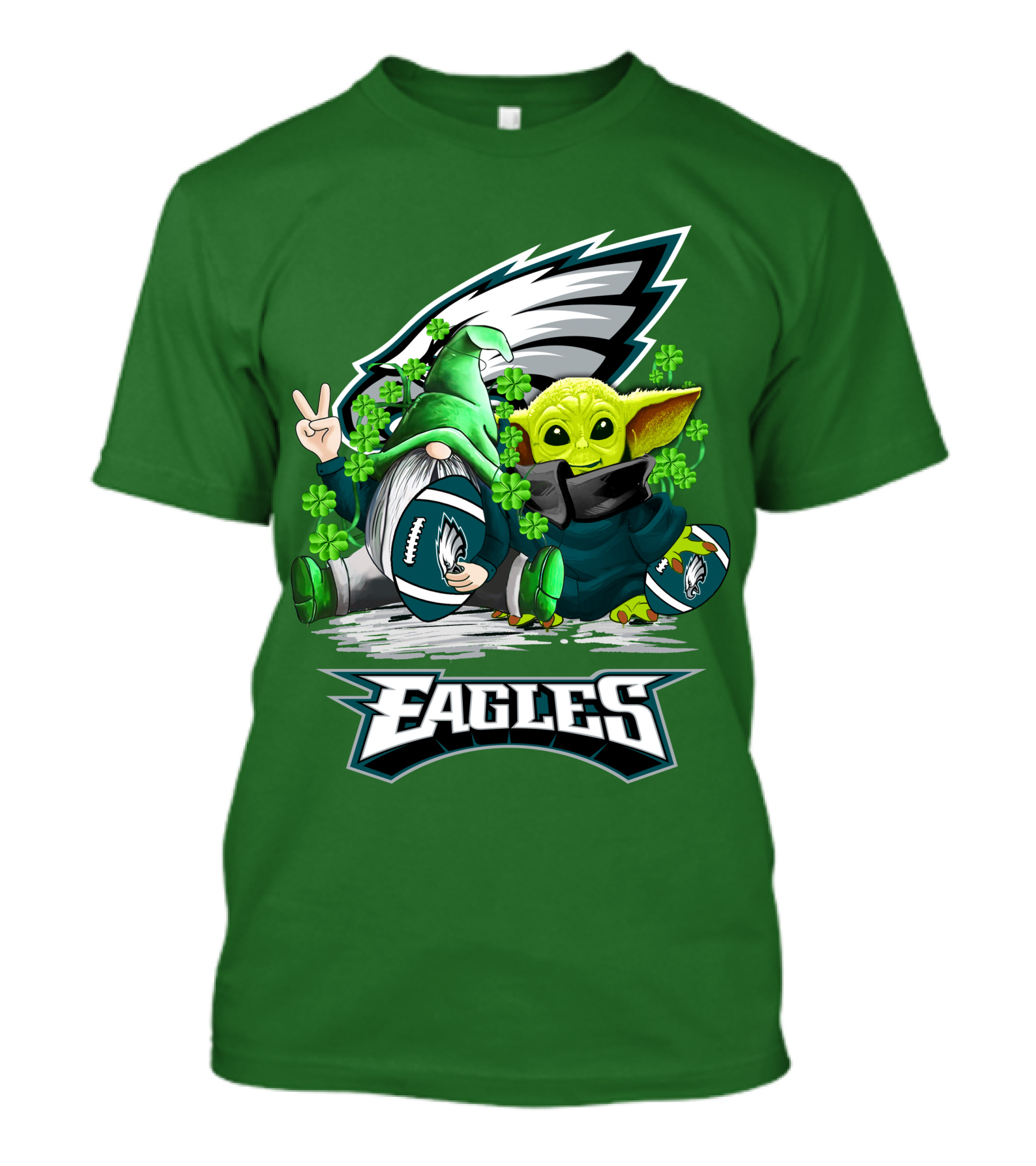 Philadelphia Eagles St. Patrick’s Day Football With Gnome And Baby Alien T-Shirt