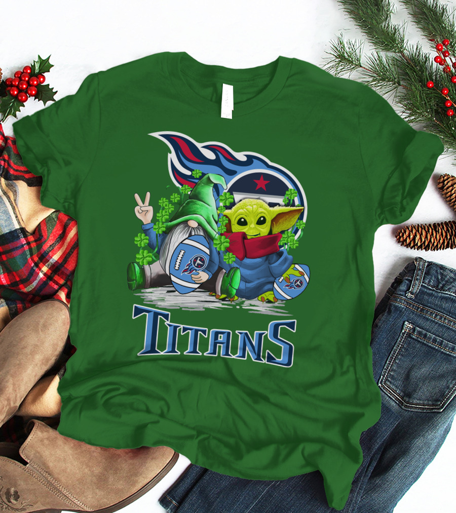 Tennessee Titans St. Patrick’s Day Gnome And Alien Football T-Shirt