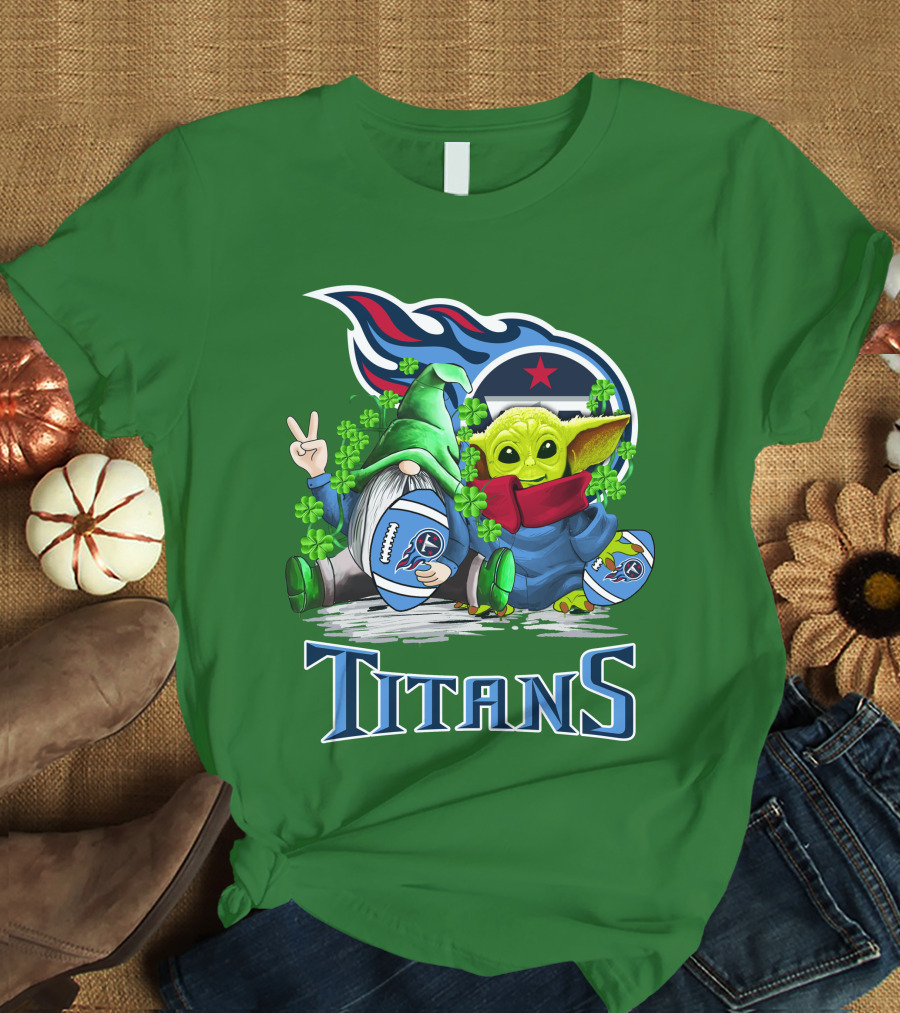 Tennessee Titans St. Patrick’s Day Gnome And Alien Football T-Shirt