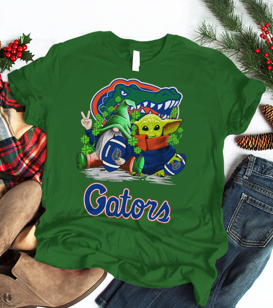 Florida Gators Football St. Patrick's Day Gnome And Baby Alien T-Shirt