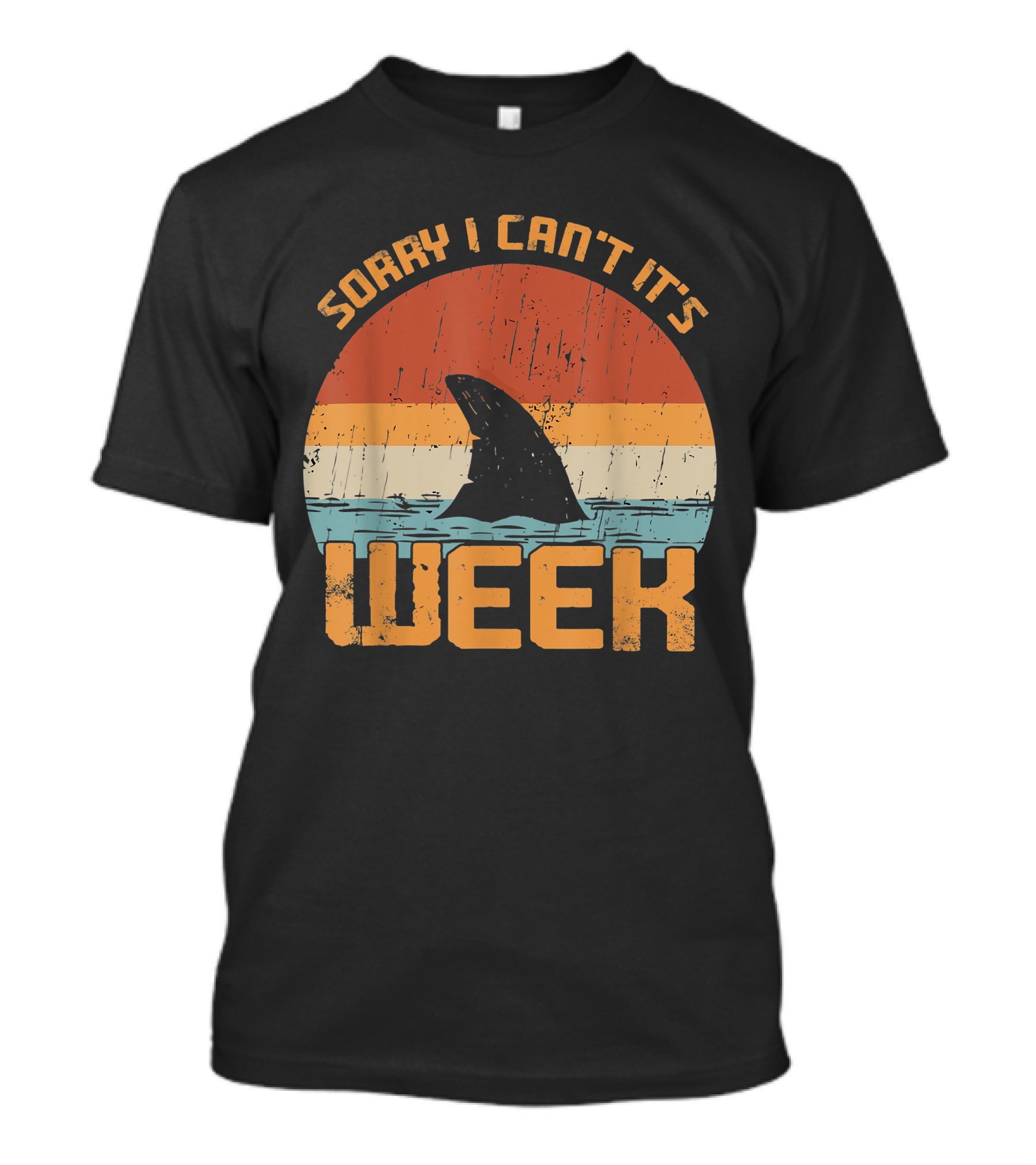 Vintage Sorry I Can't It's Week Funny Shark T-Shirt