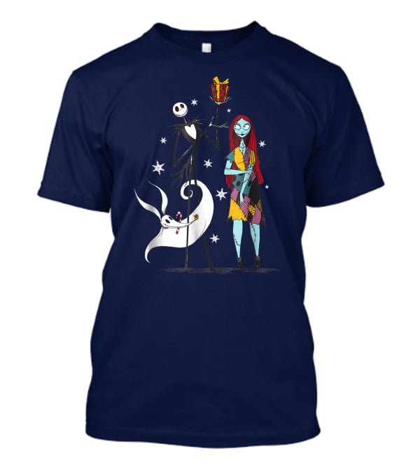 Disney The Nightmare Before Christmas Jack Skellington And Sally With Zero T-Shirt