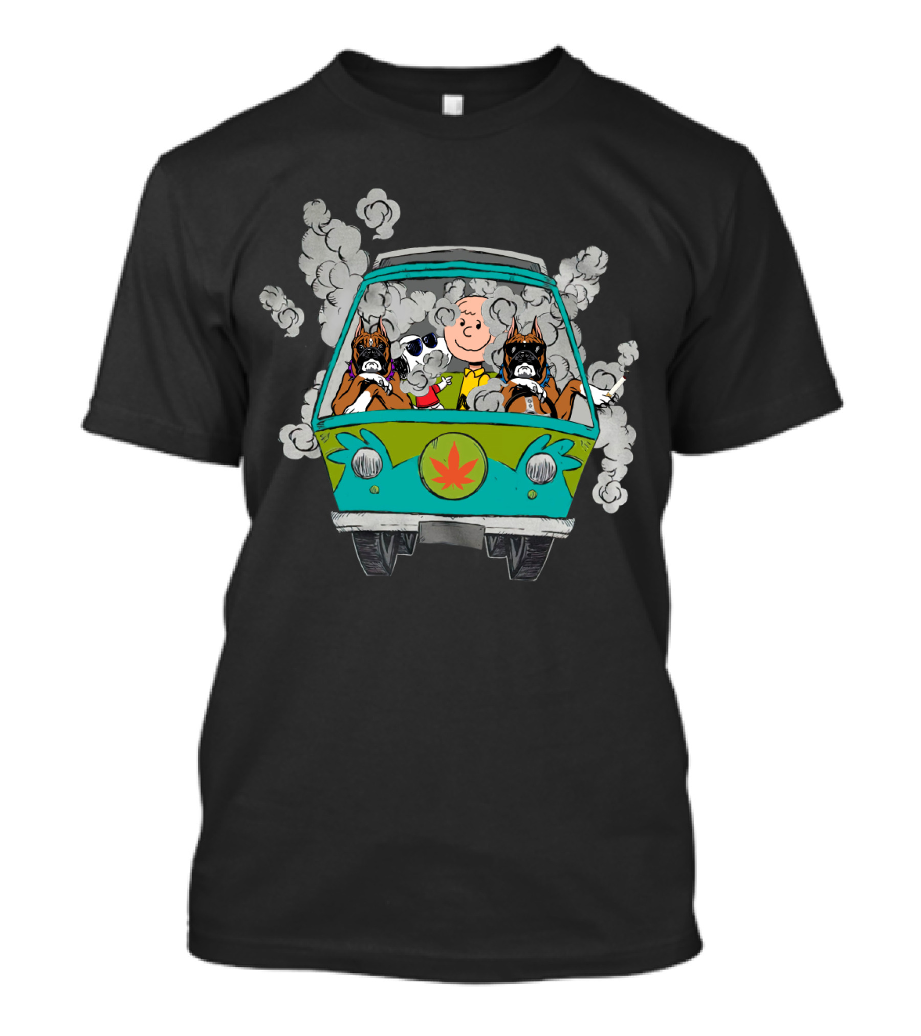 Boxer Ds0 Charlie Brown Snoopy Mystery Machine Crossover T-Shirt