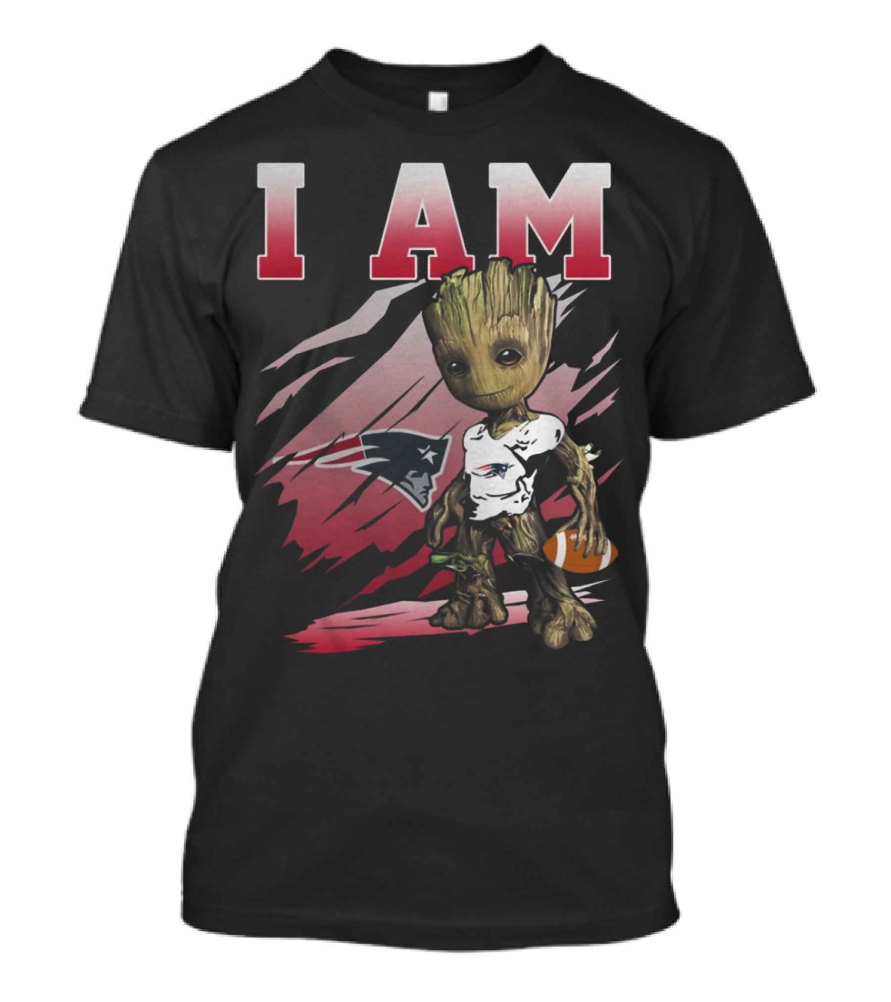I Am New England Patriots Football Groot T-Shirt