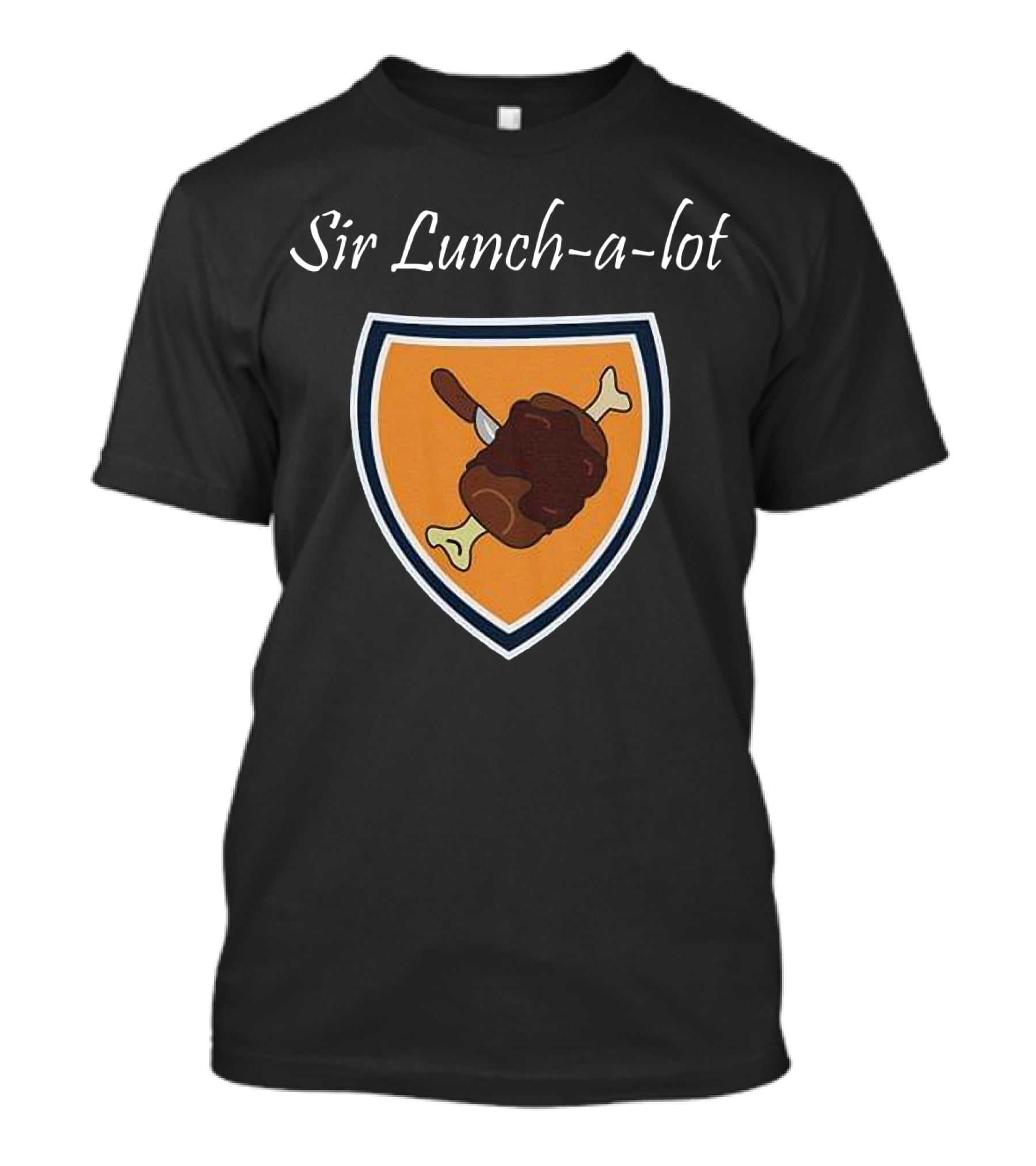 Sir Lunch-a-Lot Medieval Feast Shield Emblem T-Shirt