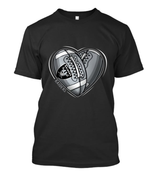 Raiders Heart Football Graphic DH 90 NFL Oakland Raiders T-Shirt