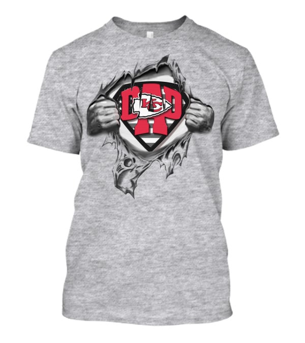 Superdad KC Chiefs Ripped Superman Logo T-Shirt