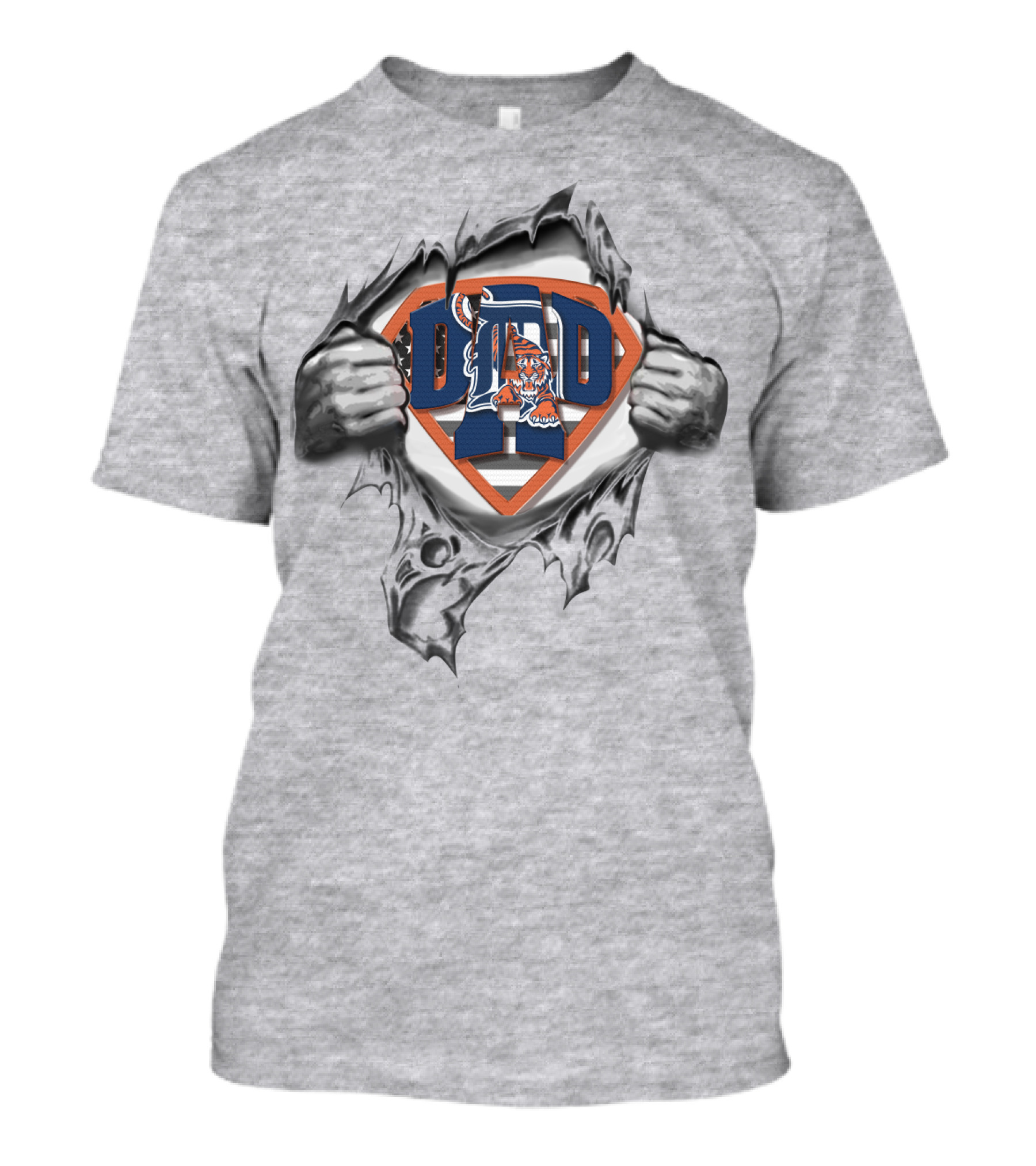 SUPERDAD Detroit Tigers Emblem With Tiger Mascot T-Shirt