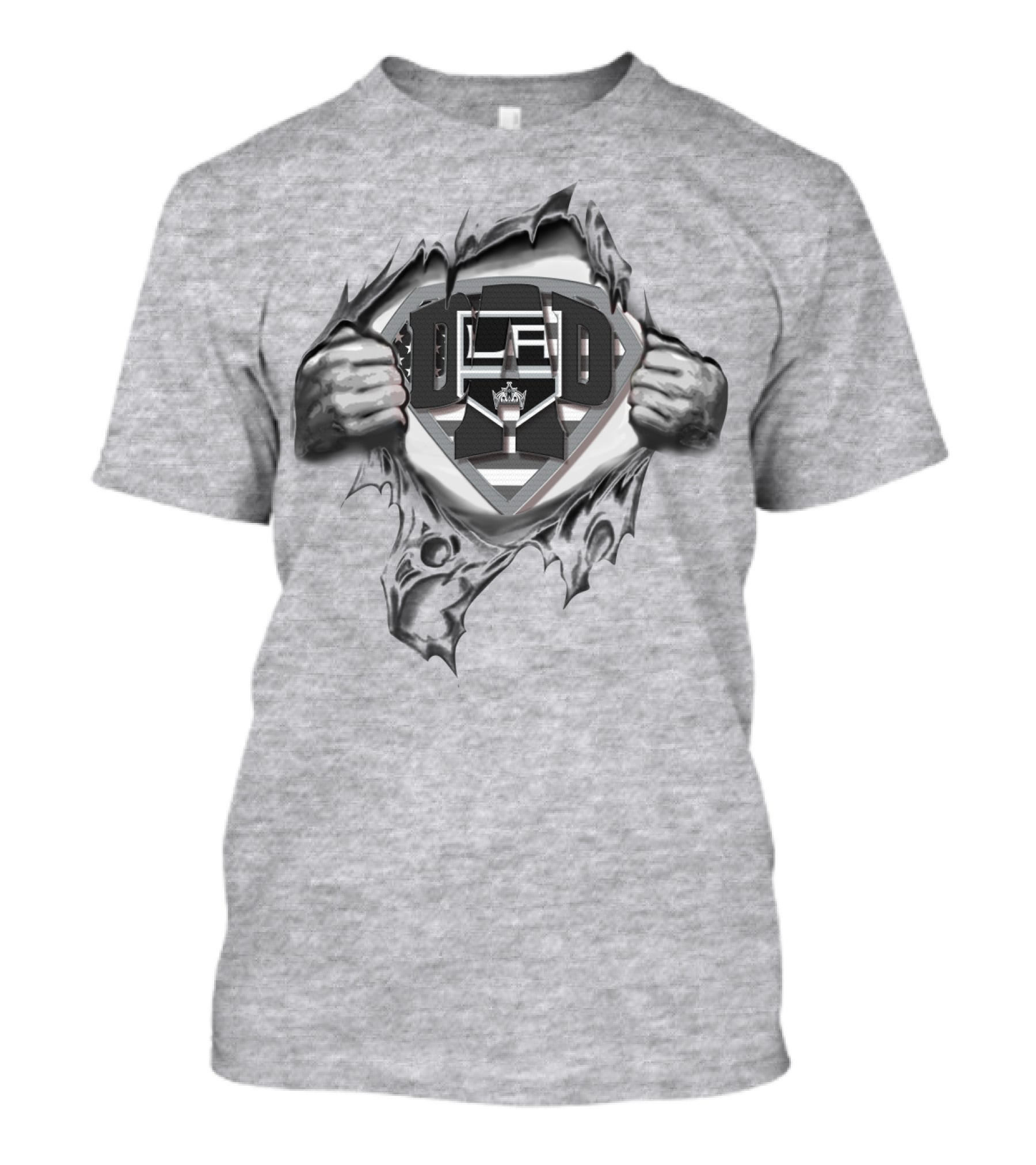 SUPERDAD LA Kings Hockey Logo Superhero T-Shirt