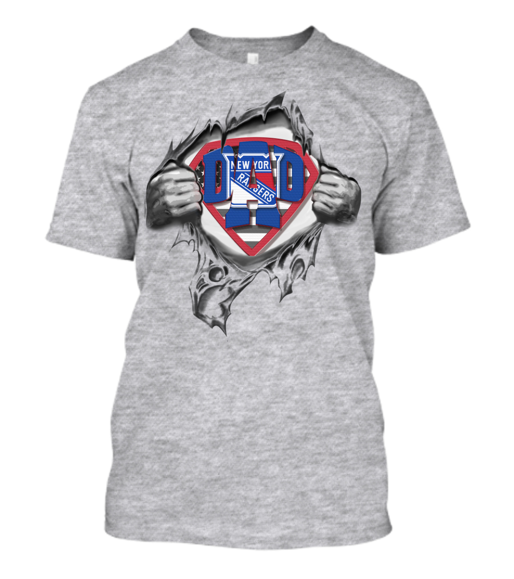 SUPERDAD New York Rangers Logo Superman Style Burst T-Shirt