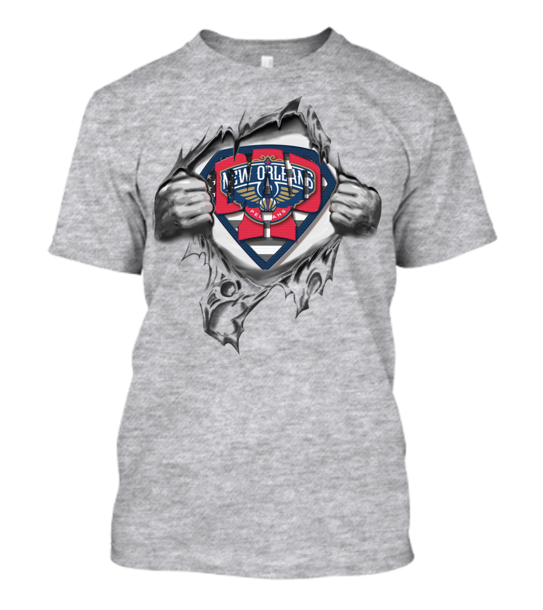 SUPERDAD New Orleans Pelicans Ripped Superman Logo Fan T-Shirt