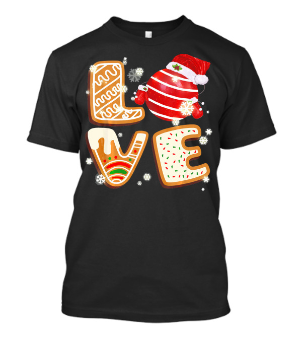 Love Merry Christmas Teacher Cookie Ornament Snowflakes T-Shirt